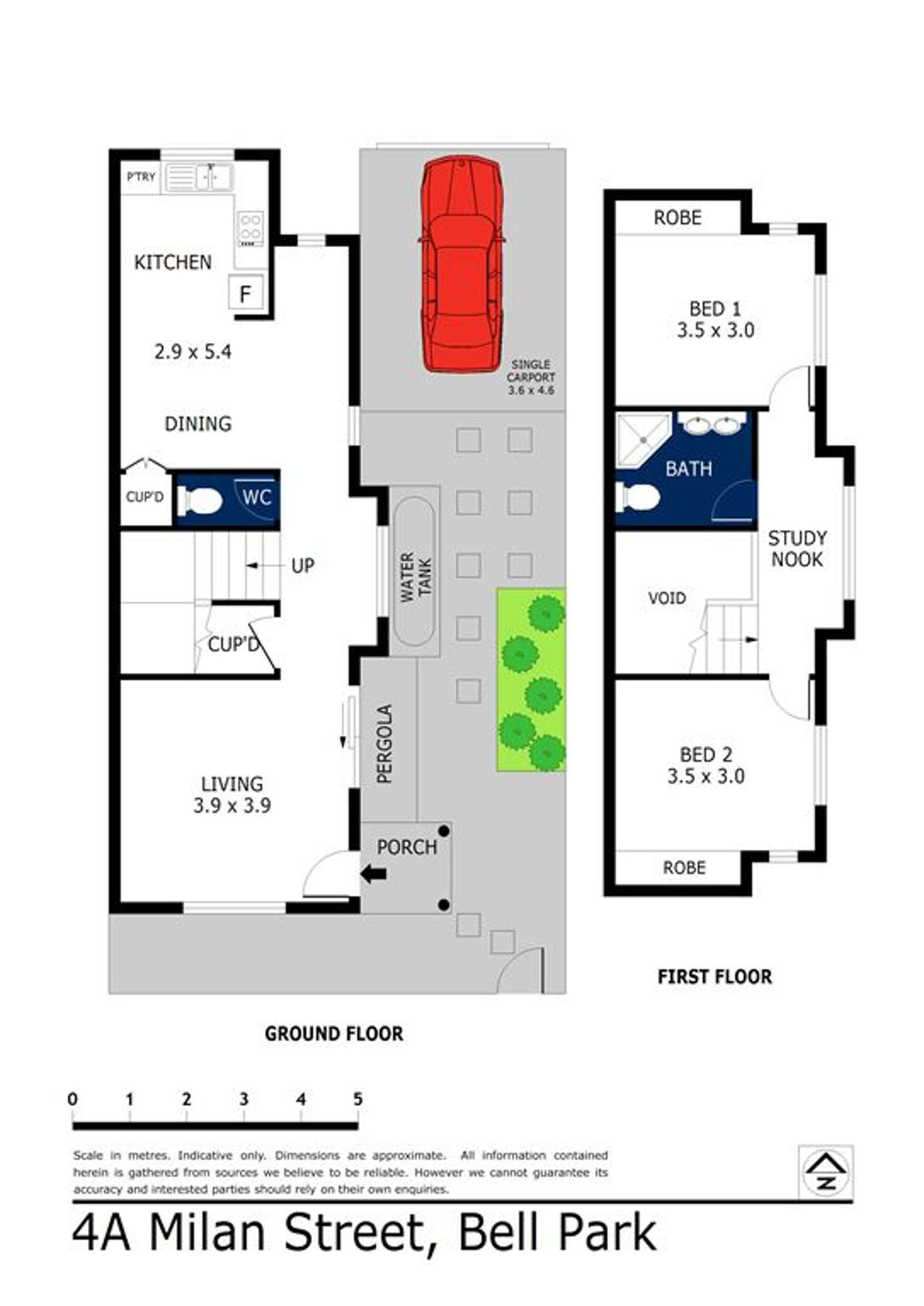 Floorplan of Homely townhouse listing, A/4 Milan Street, Bell Park VIC 3215