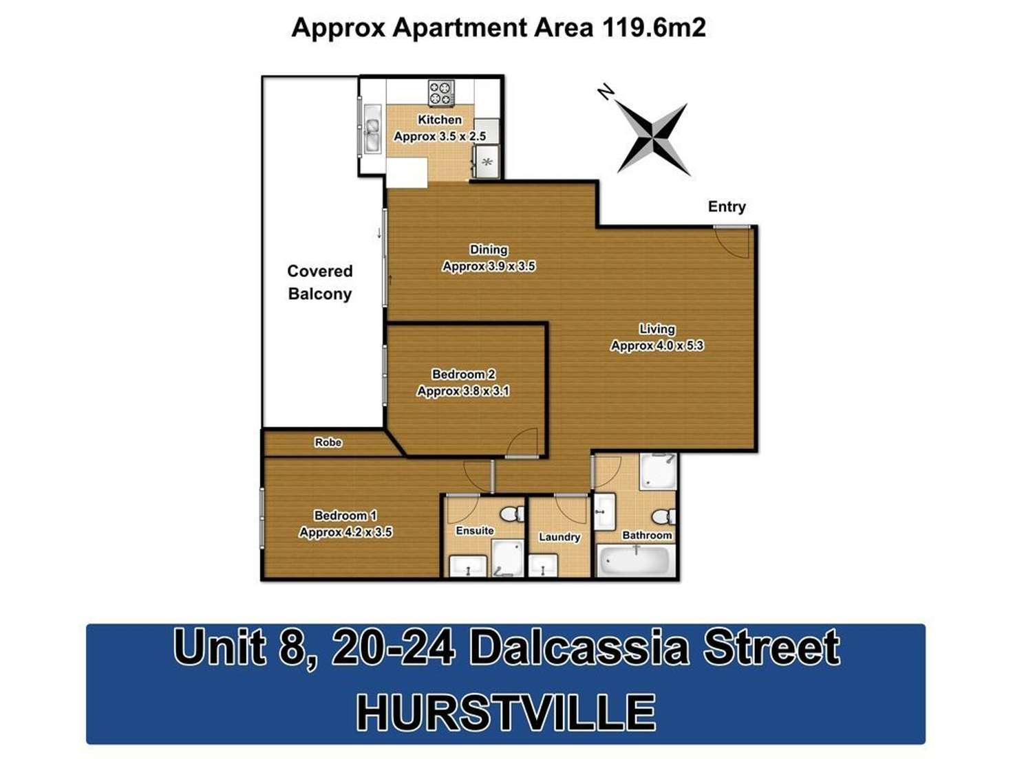 Floorplan of Homely unit listing, 8/20-24 Dalcassia Street, Hurstville NSW 2220