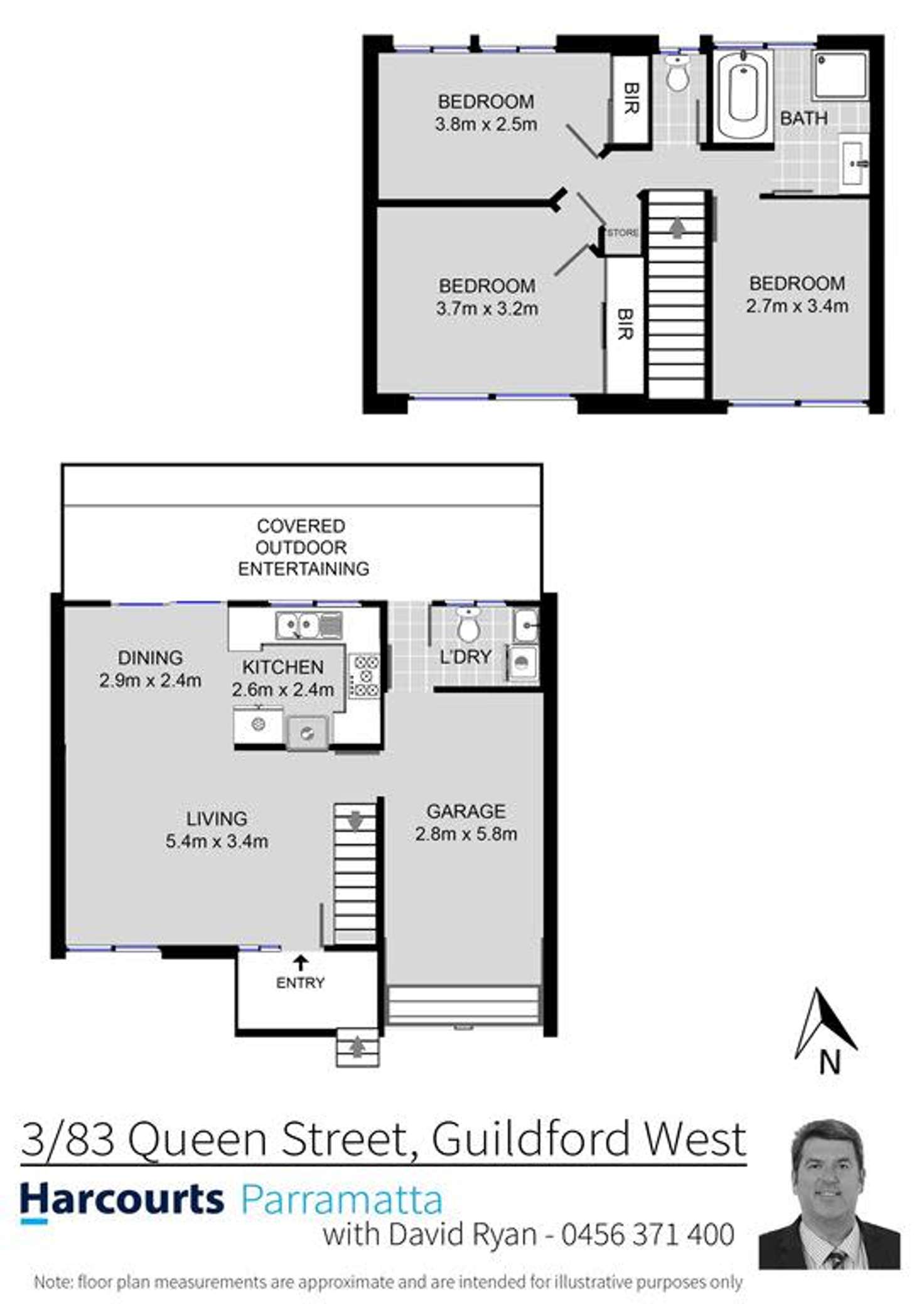 Floorplan of Homely townhouse listing, 3/83 Queen Street, Guildford West NSW 2161