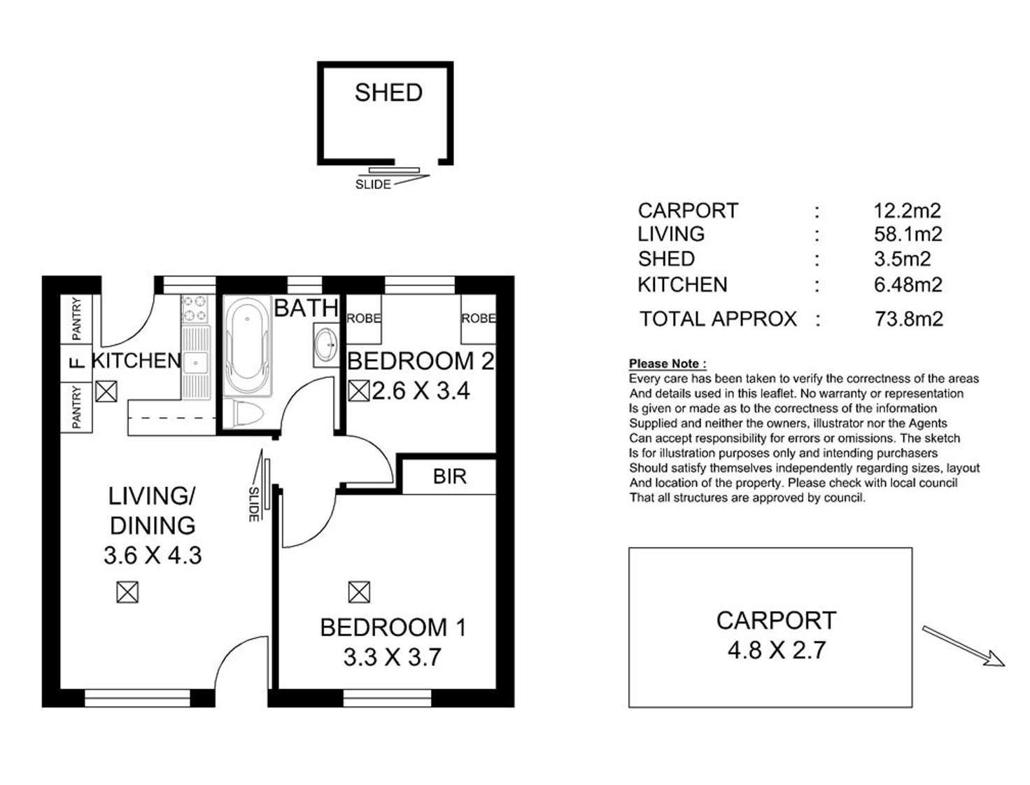 Floorplan of Homely unit listing, 3/7 Knott Street, Mount Barker SA 5251