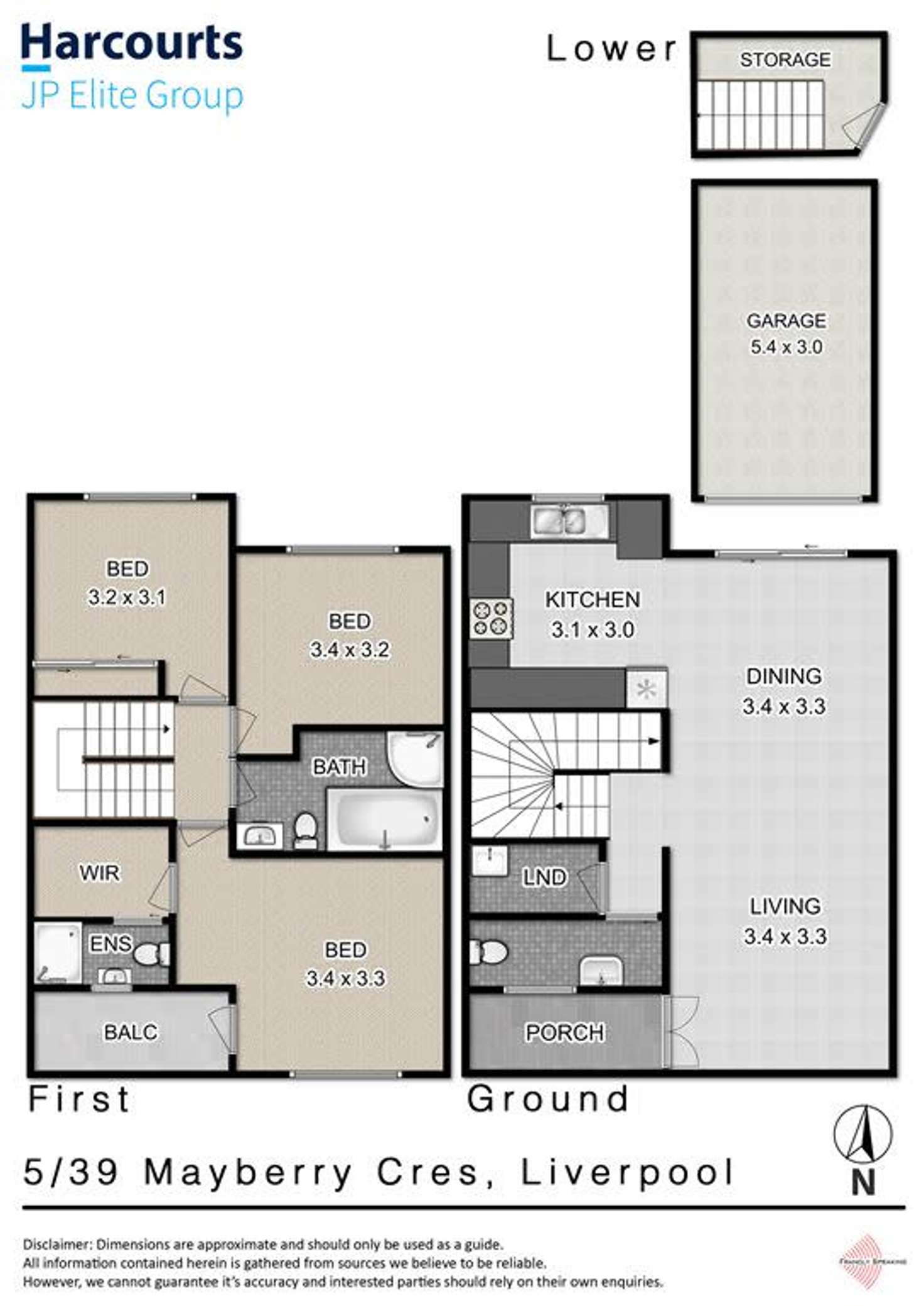 Floorplan of Homely townhouse listing, 5/39 Mayberry Crescent, Liverpool NSW 2170
