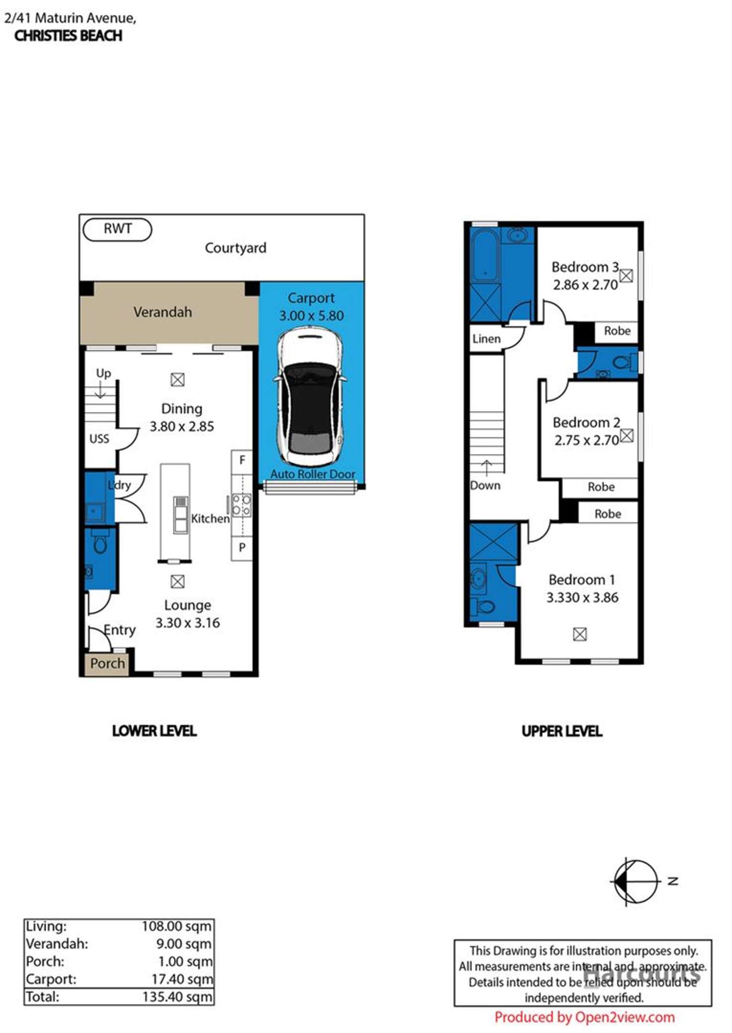 Floorplan of Homely townhouse listing, 2/41 Maturin Avenue, Christies Beach SA 5165