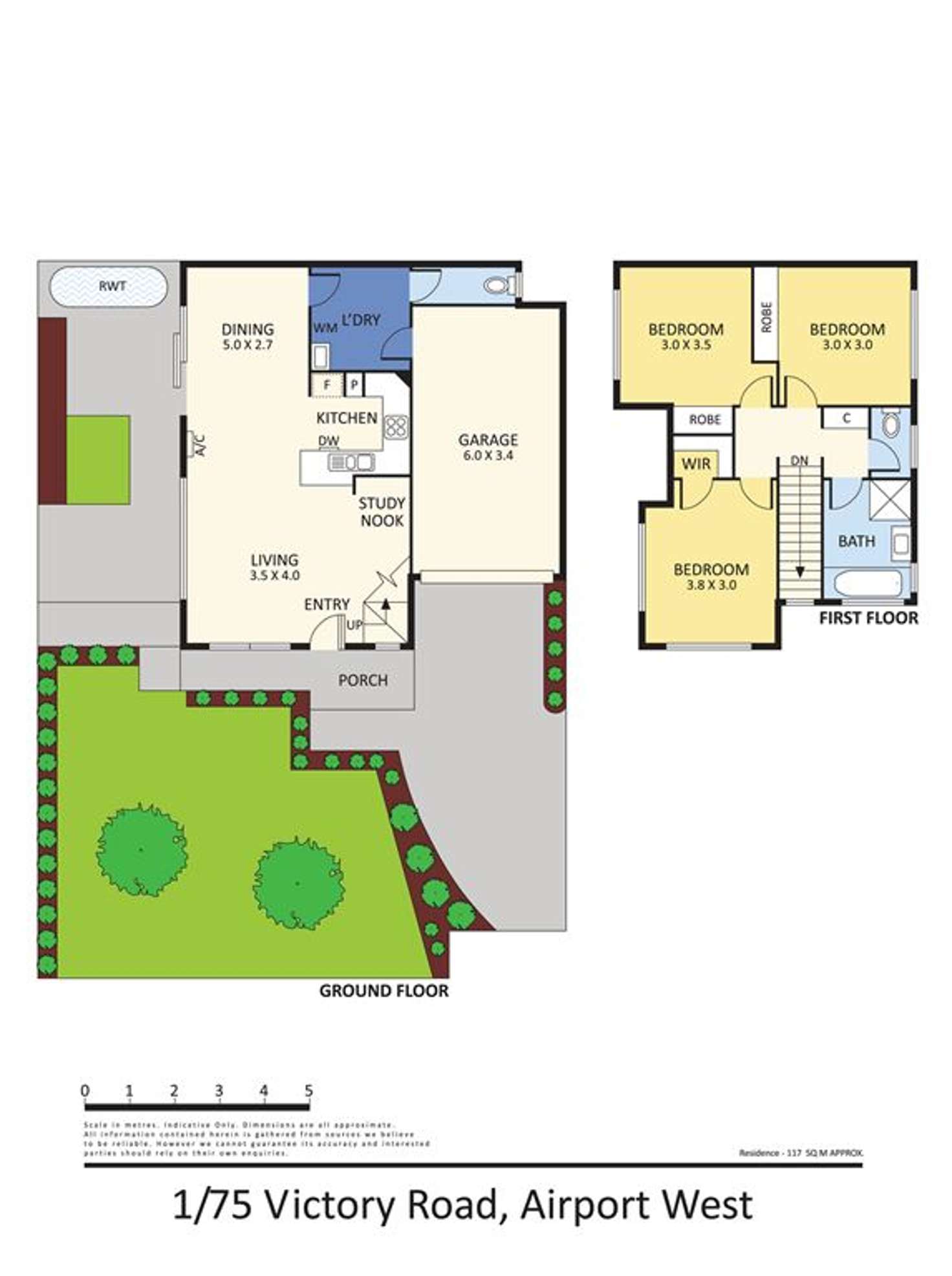 Floorplan of Homely townhouse listing, 1/75 Victory Road, Airport West VIC 3042