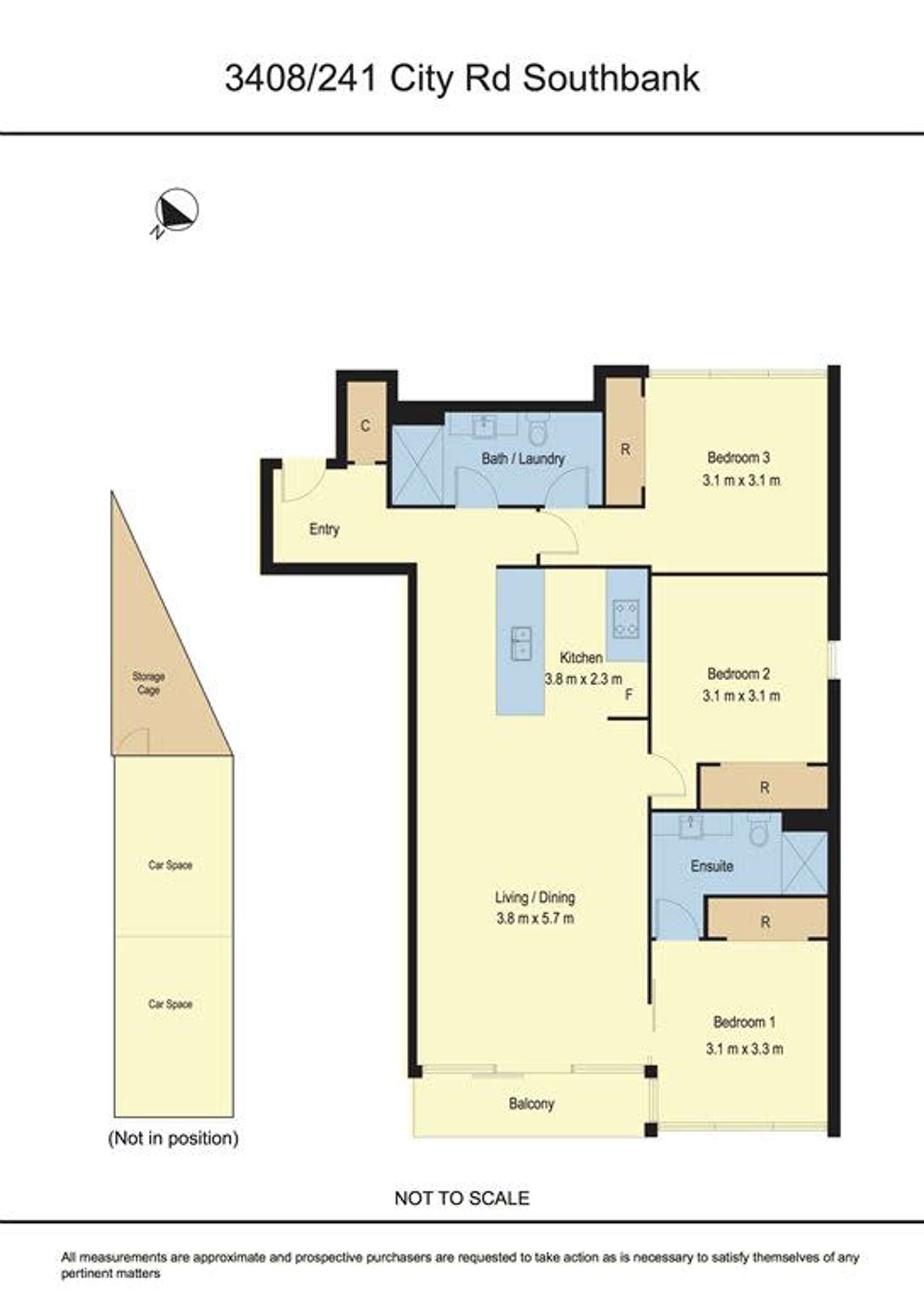 Floorplan of Homely apartment listing, 3408/241 City Road, Southbank VIC 3006