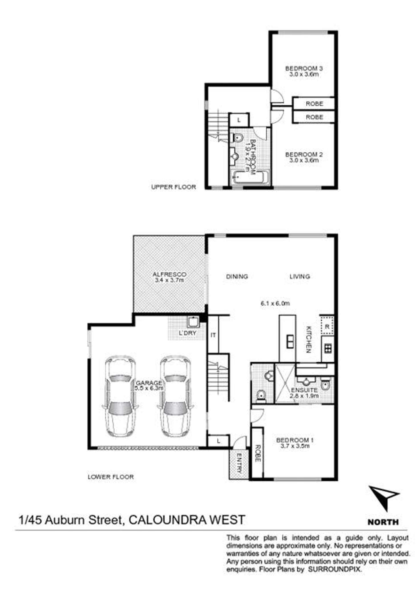 Floorplan of Homely house listing, 1/45 Auburn Street, Caloundra West QLD 4551