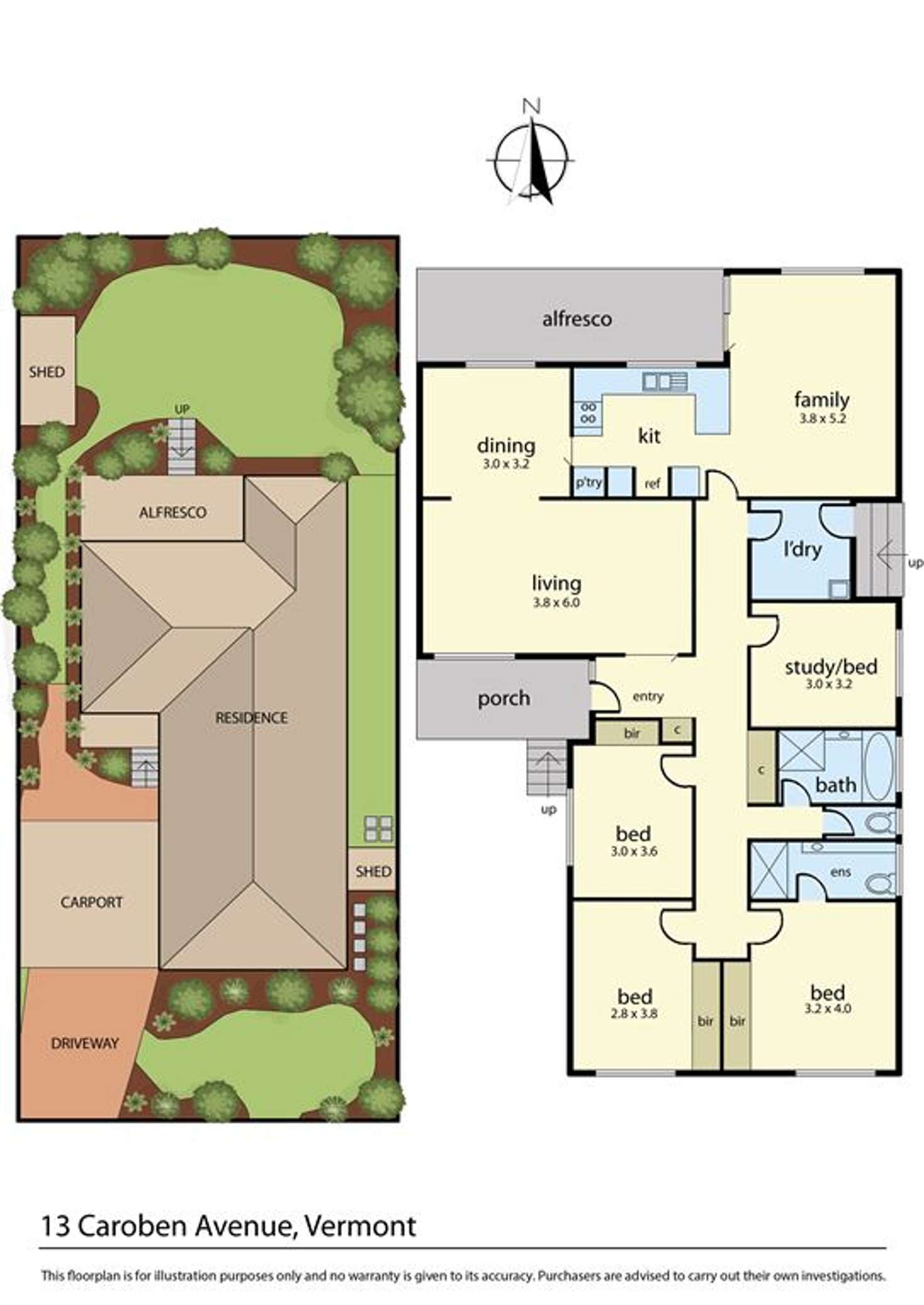 Floorplan of Homely house listing, 13 Caroben Avenue, Vermont VIC 3133