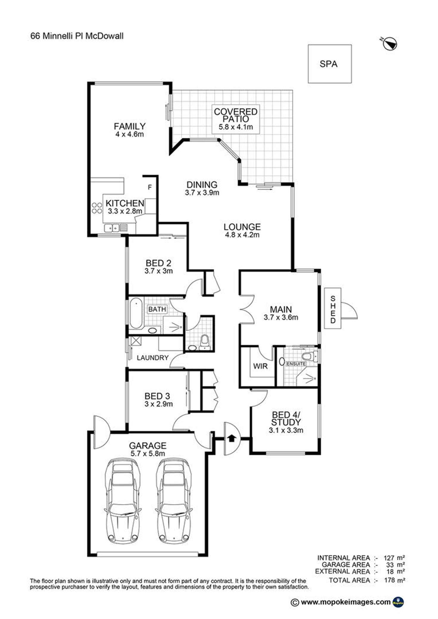 Floorplan of Homely house listing, 66 Minnelli Place, Mcdowall QLD 4053