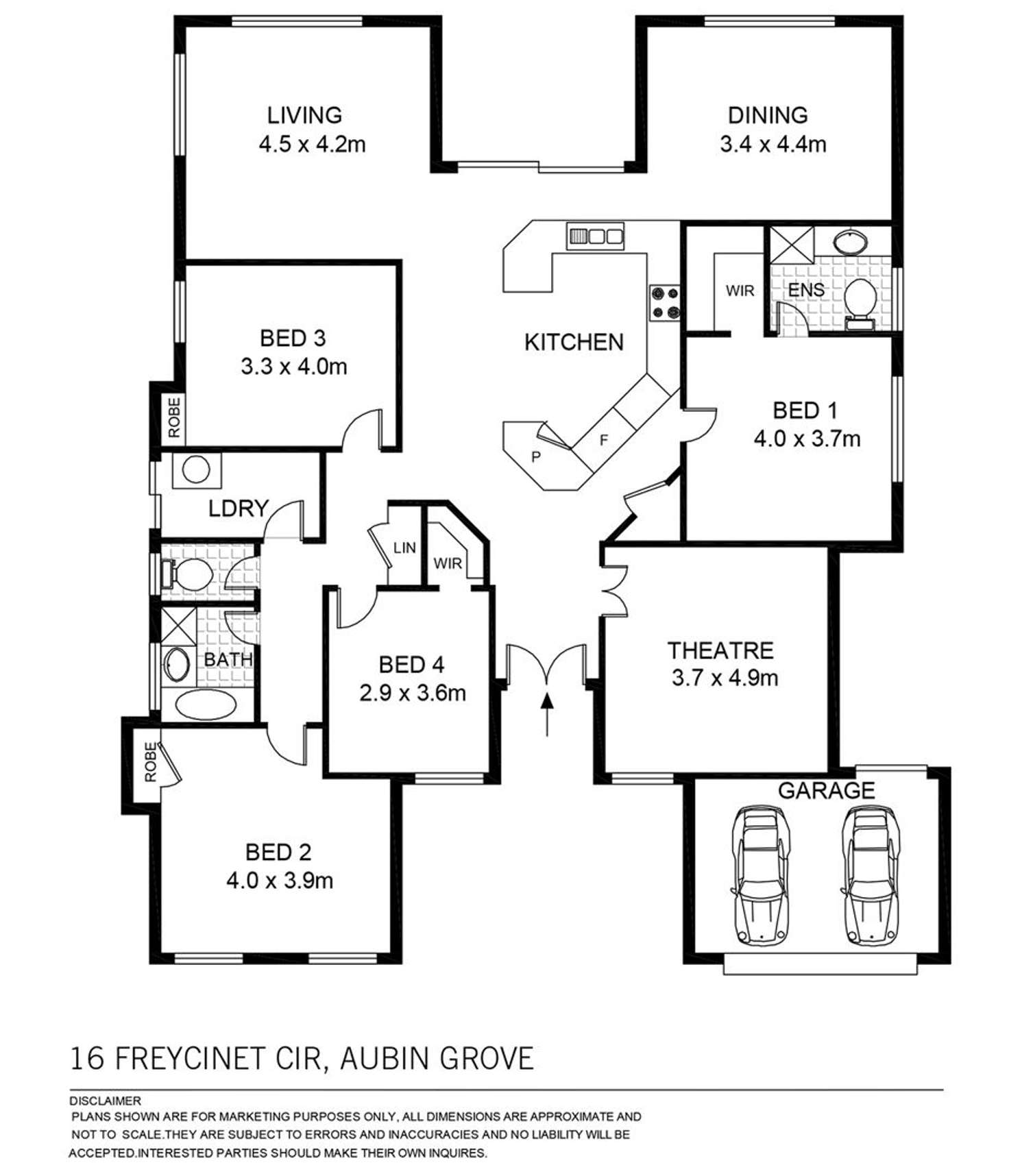 Floorplan of Homely house listing, 16 Freycinet Cir, Aubin Grove WA 6164