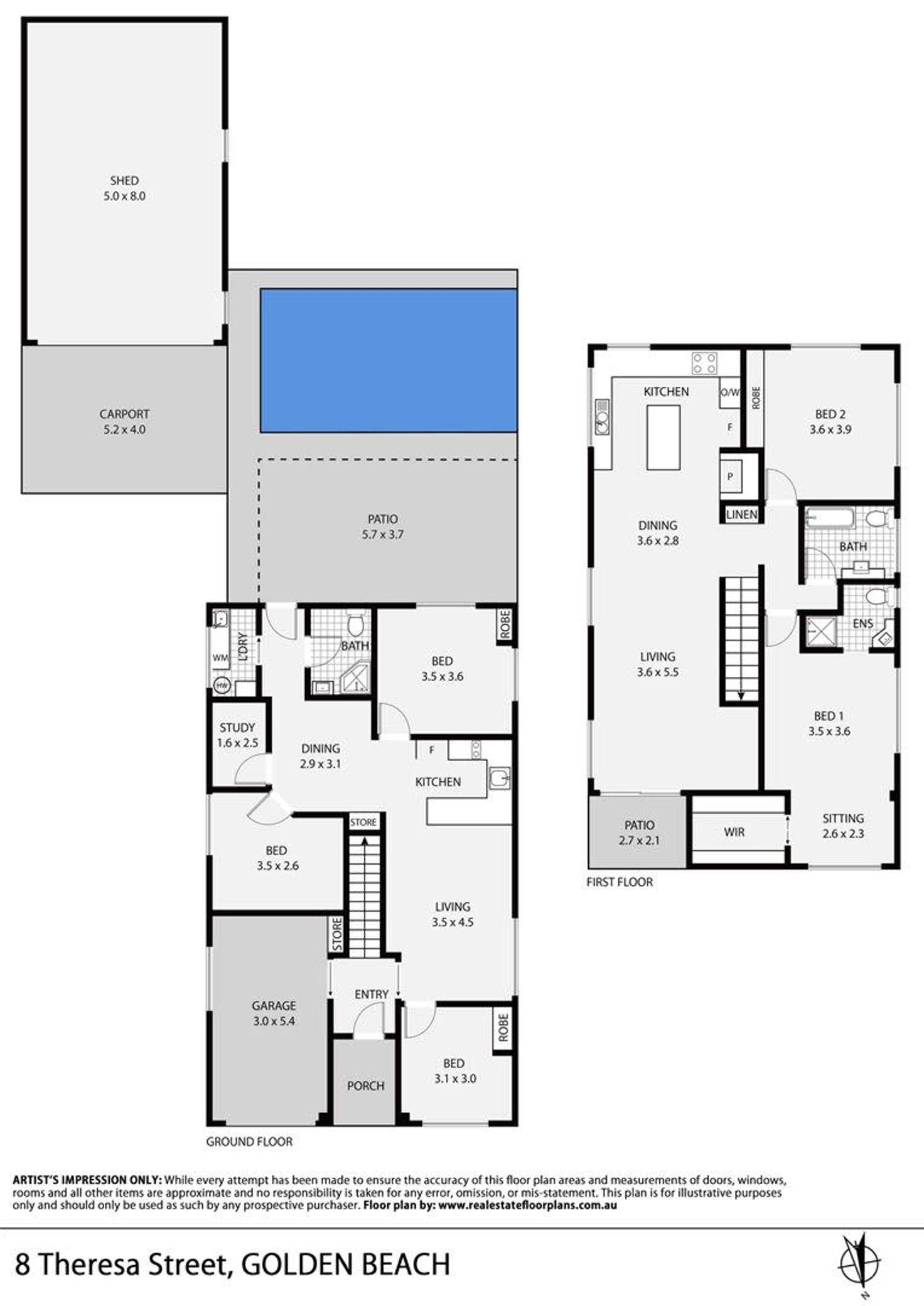Floorplan of Homely house listing, 8 Theresa Street, Golden Beach QLD 4551