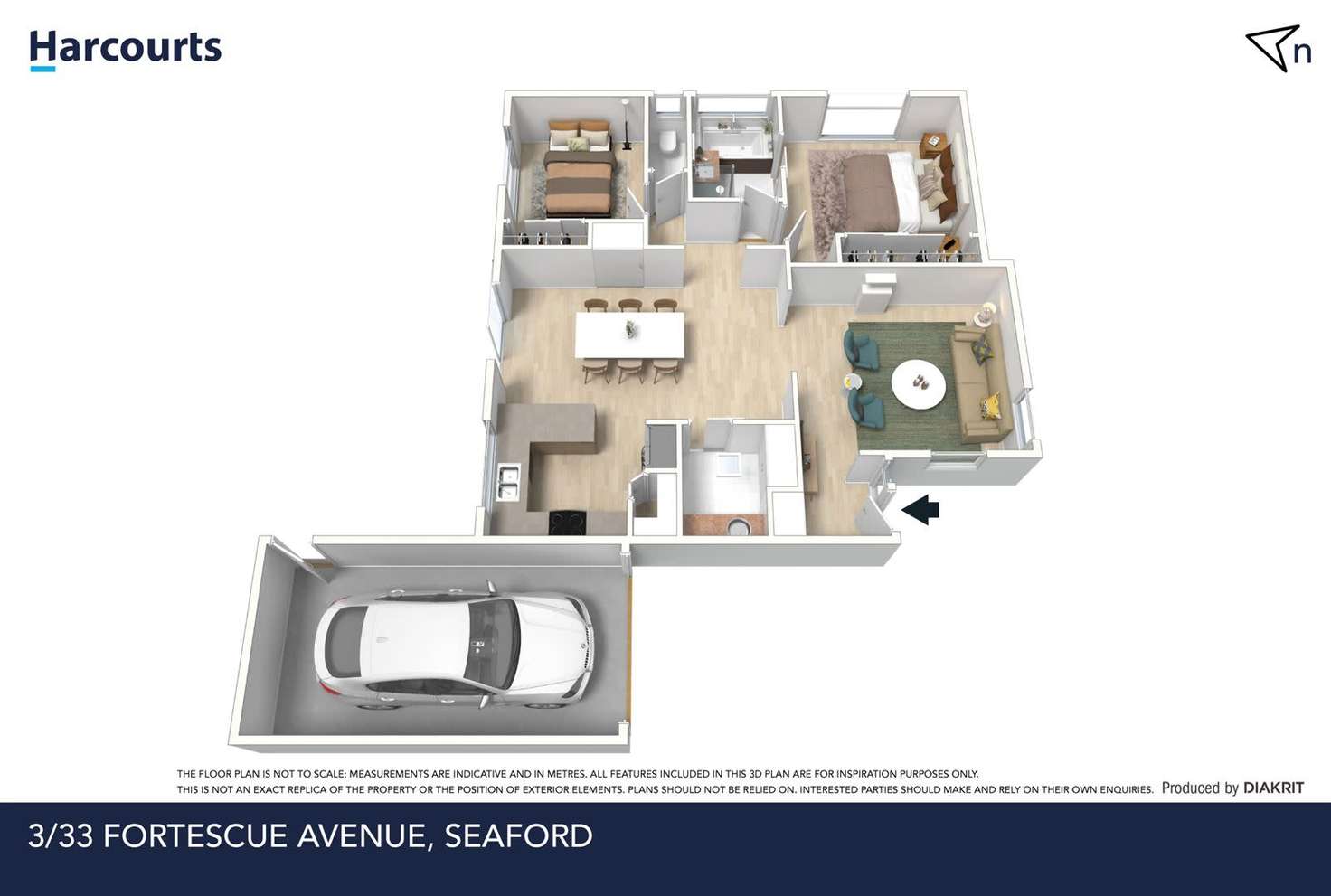 Floorplan of Homely unit listing, 3/33 Fortescue Avenue, Seaford VIC 3198