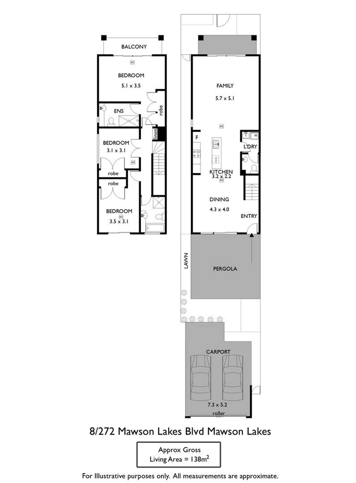 Floorplan of Homely townhouse listing, 8/270-272 Mawson Lakes Boulevard, Mawson Lakes SA 5095