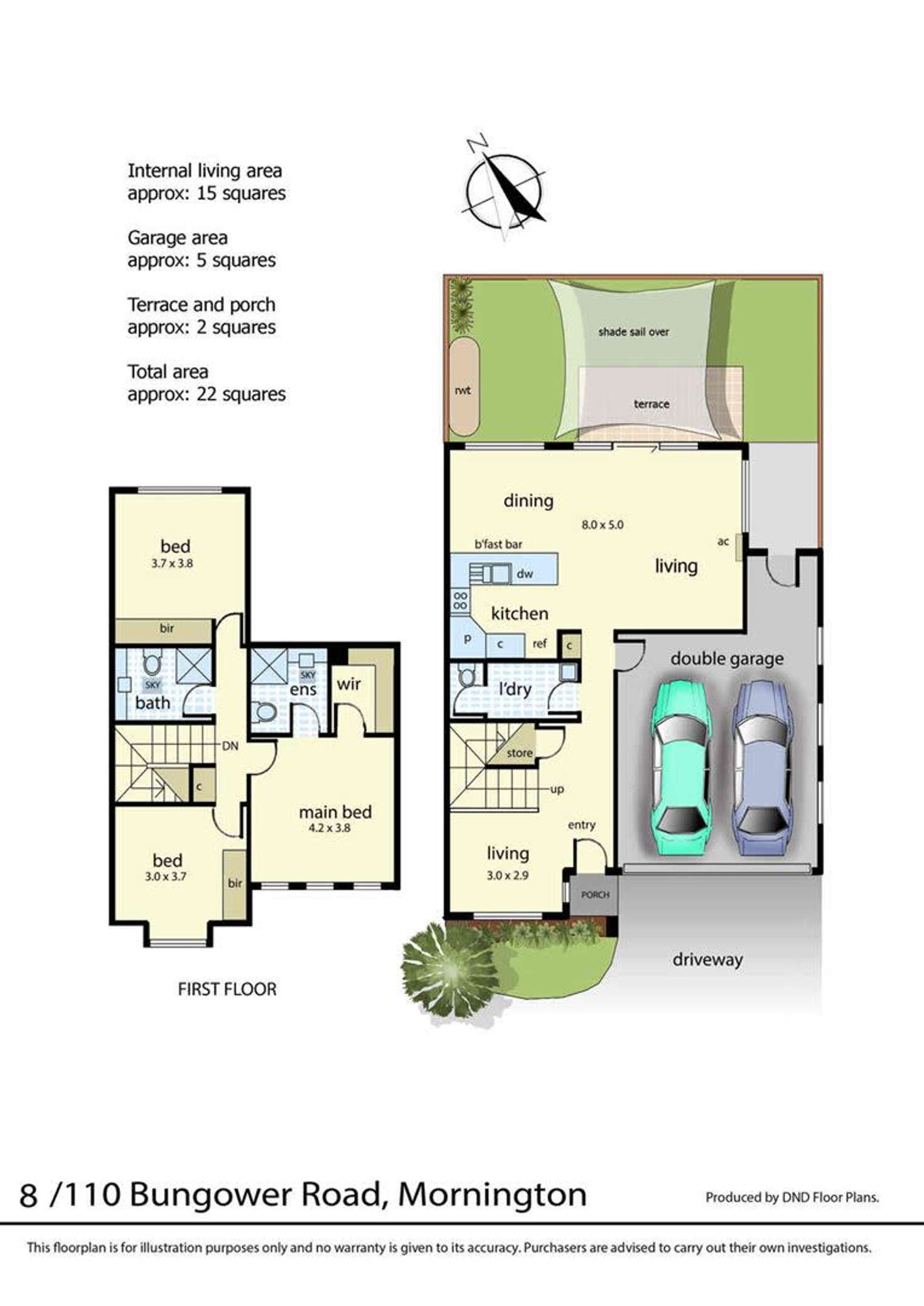 Floorplan of Homely townhouse listing, 8/110 Bungower Road, Mornington VIC 3931