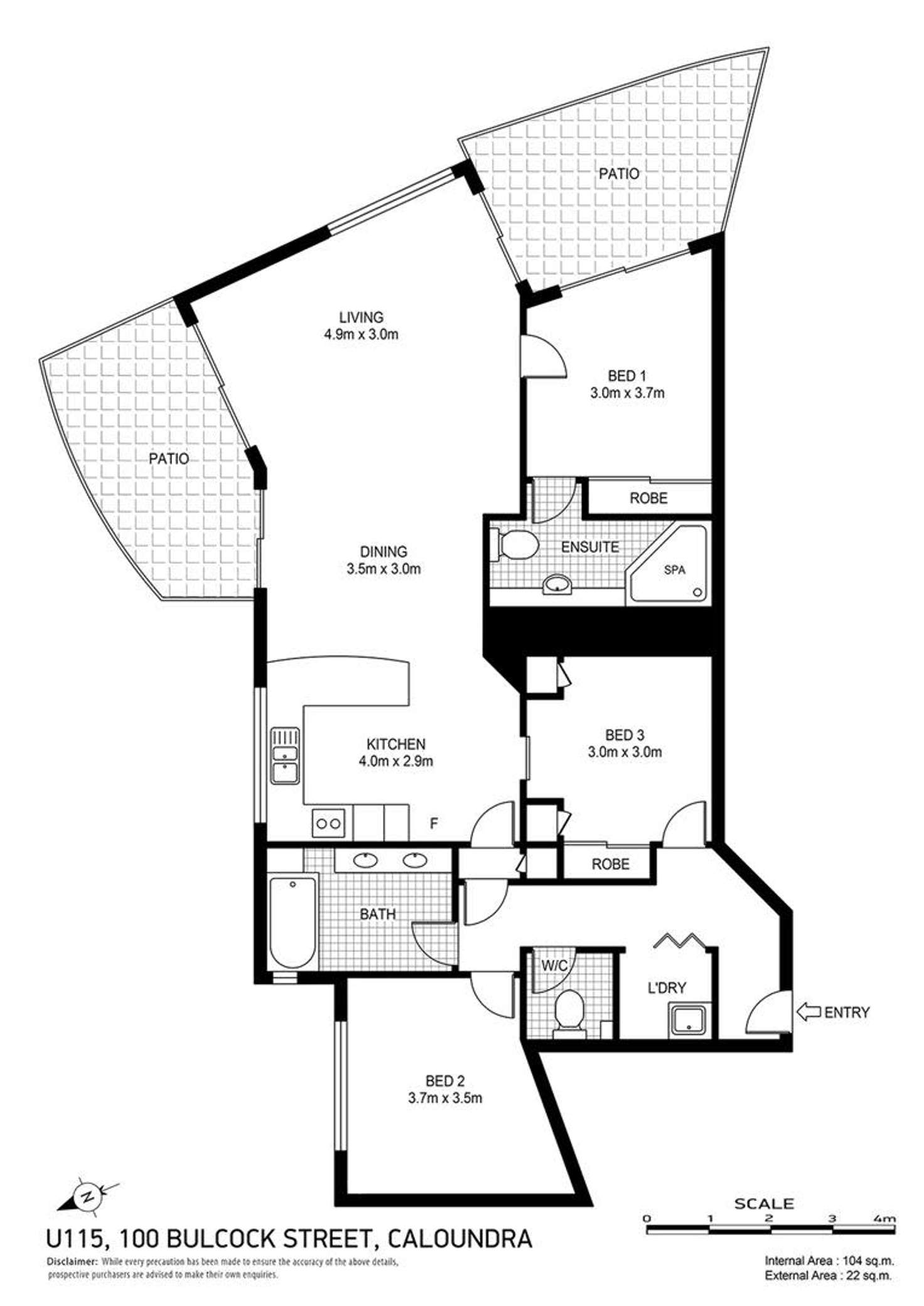 Floorplan of Homely unit listing, 115/100 Bulcock Street, Caloundra QLD 4551