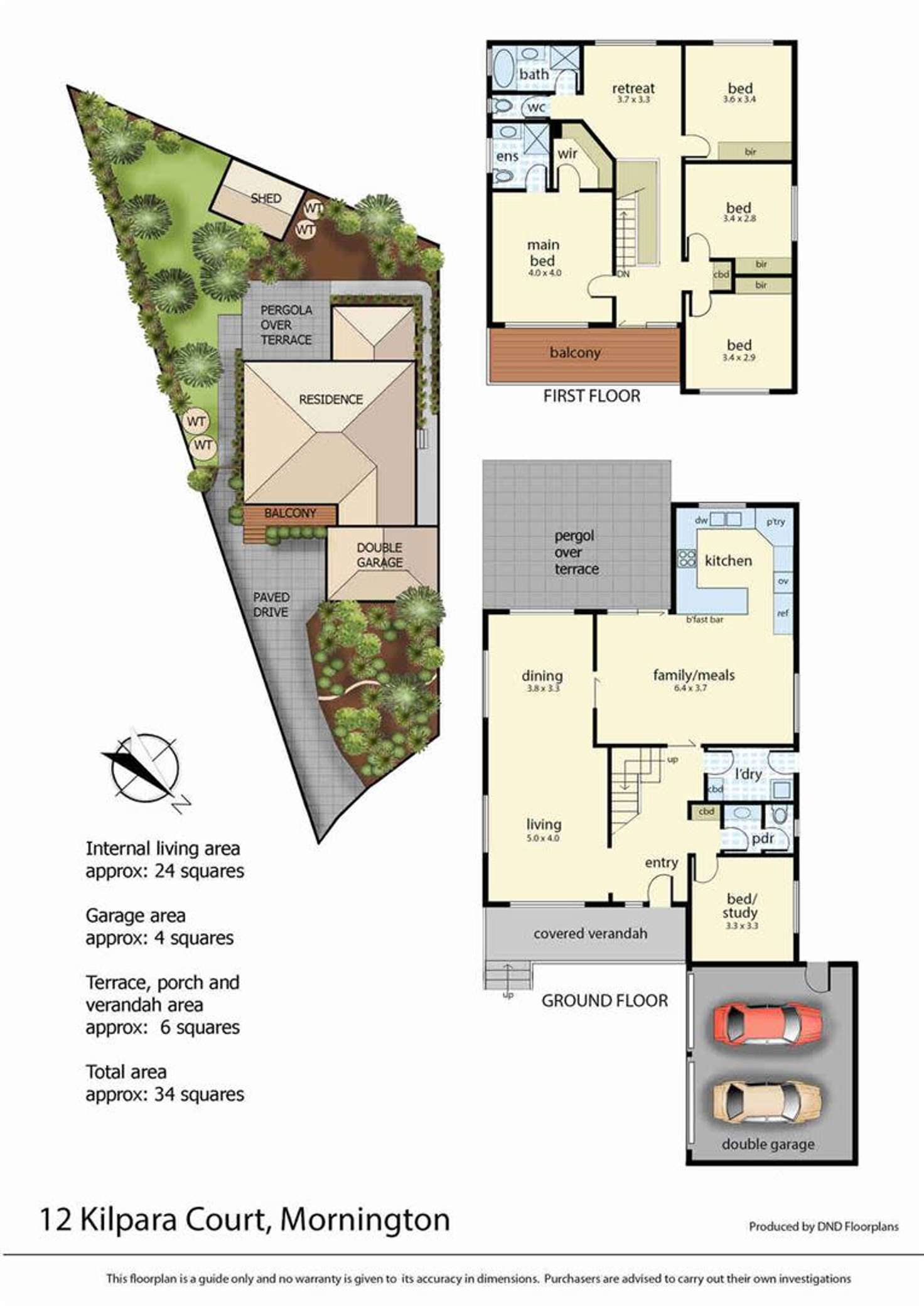 Floorplan of Homely house listing, 12 Kilpara Court, Mornington VIC 3931