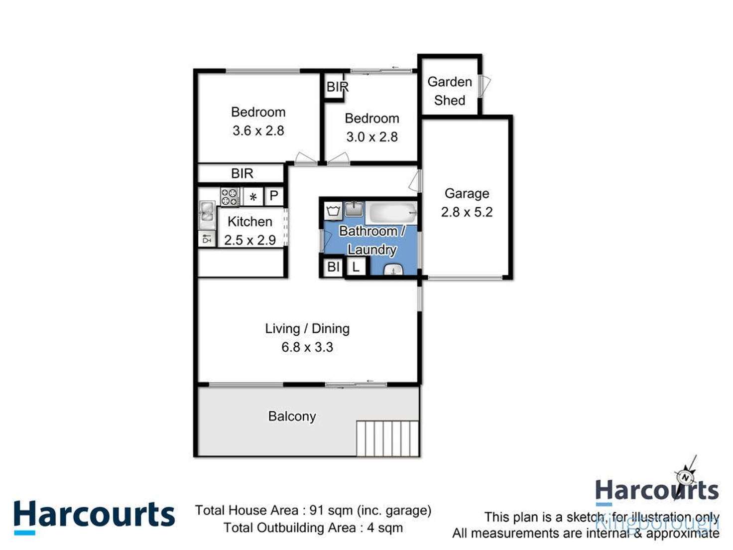 Floorplan of Homely unit listing, 2/2 Suncoast Drive, Blackmans Bay TAS 7052