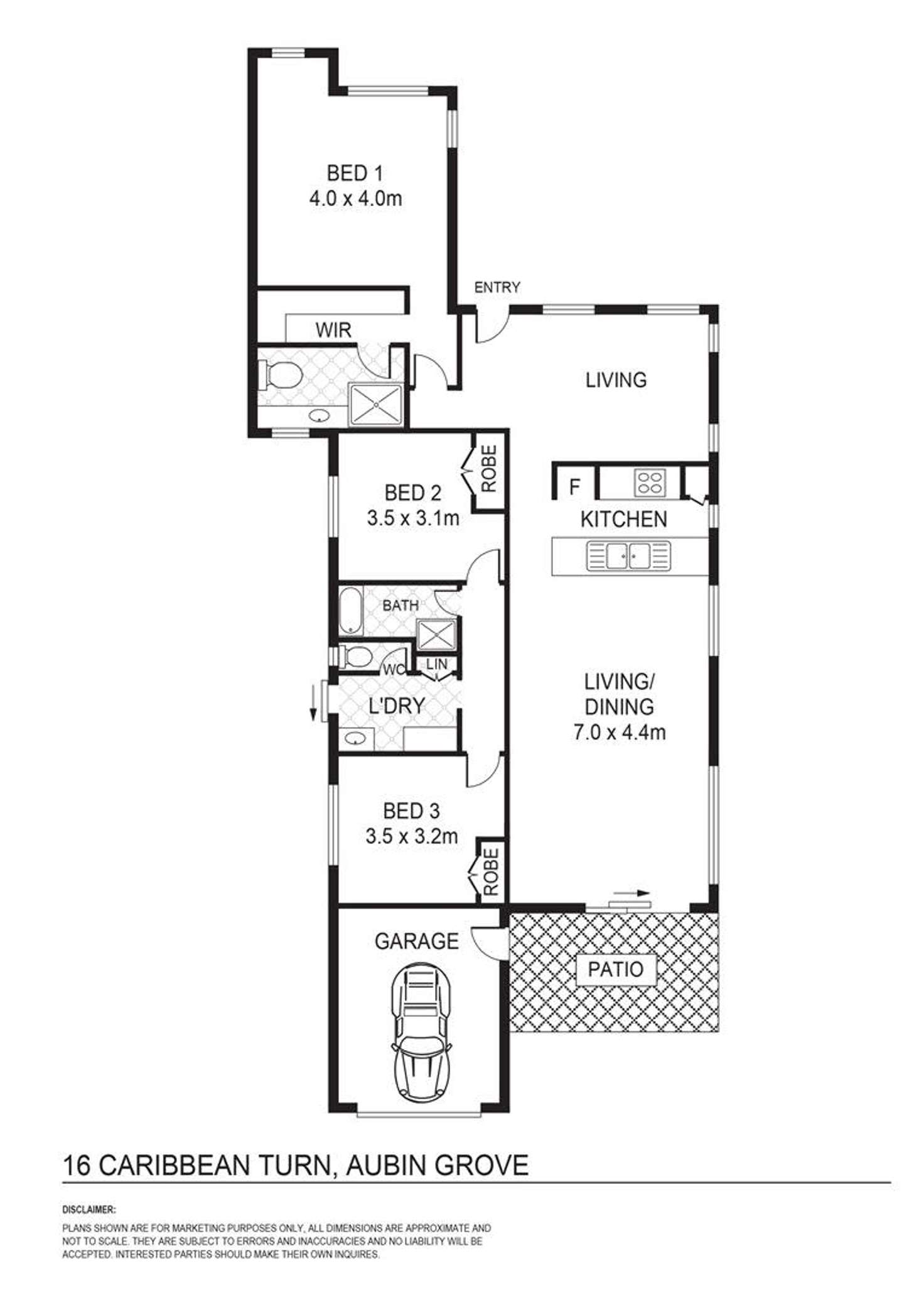 Floorplan of Homely house listing, 16 Caribbean Turn, Aubin Grove WA 6164