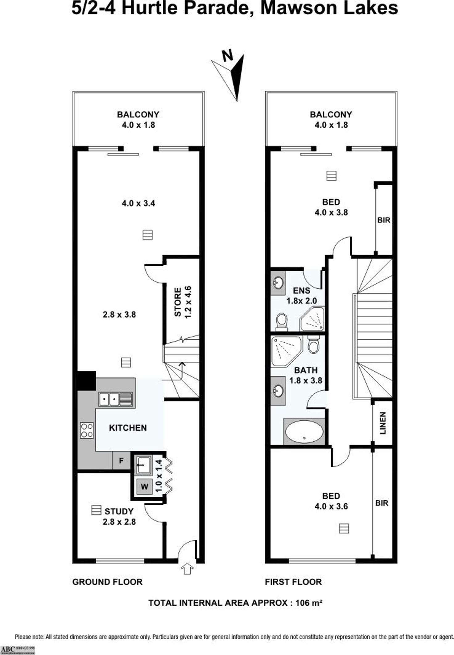 Floorplan of Homely townhouse listing, 5/2-4 Hurtle Parade, Mawson Lakes SA 5095