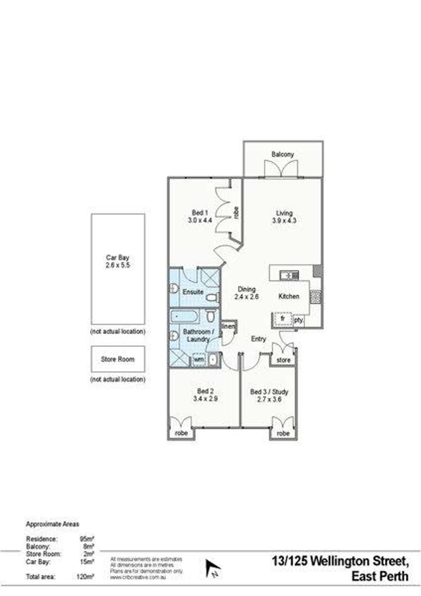 Floorplan of Homely apartment listing, 13/125 Wellington Street, East Perth WA 6004