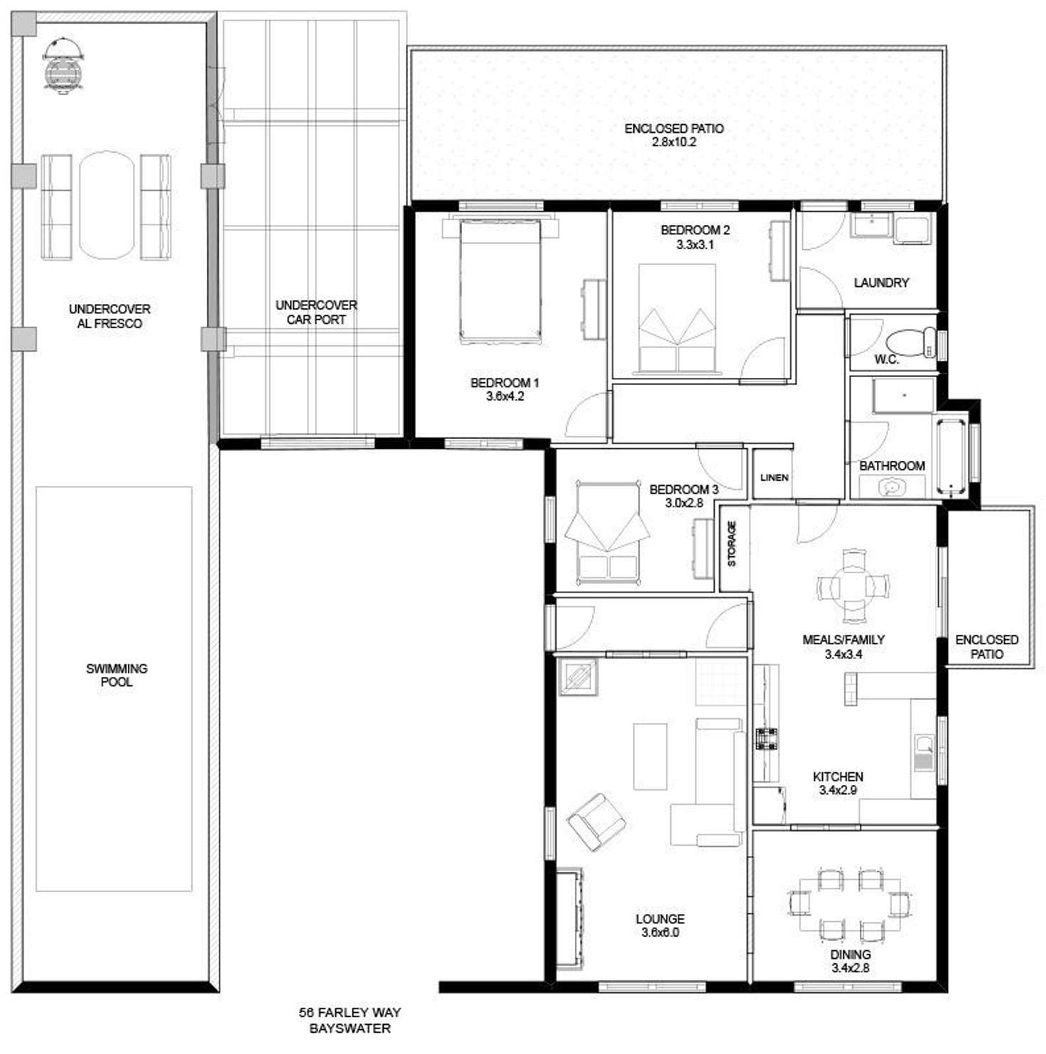 Floorplan of Homely house listing, 56 Farley Way, Bayswater WA 6053