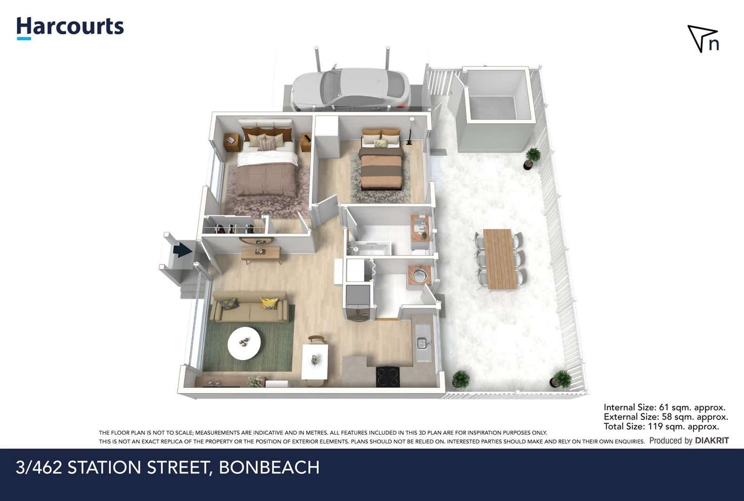 Floorplan of Homely unit listing, 3/462 Station Street, Bonbeach VIC 3196