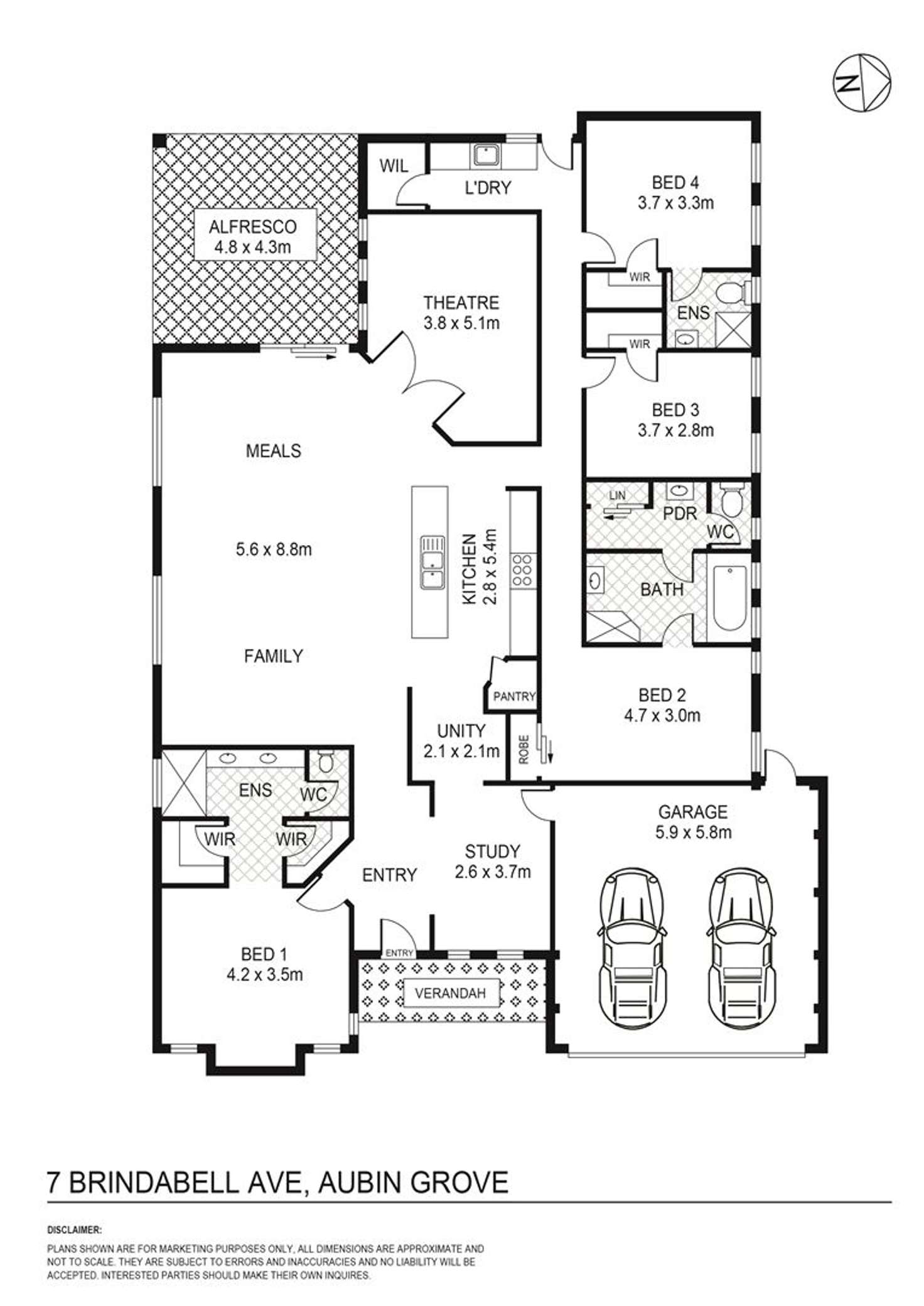 Floorplan of Homely house listing, 7 Brindabella Ave, Aubin Grove WA 6164