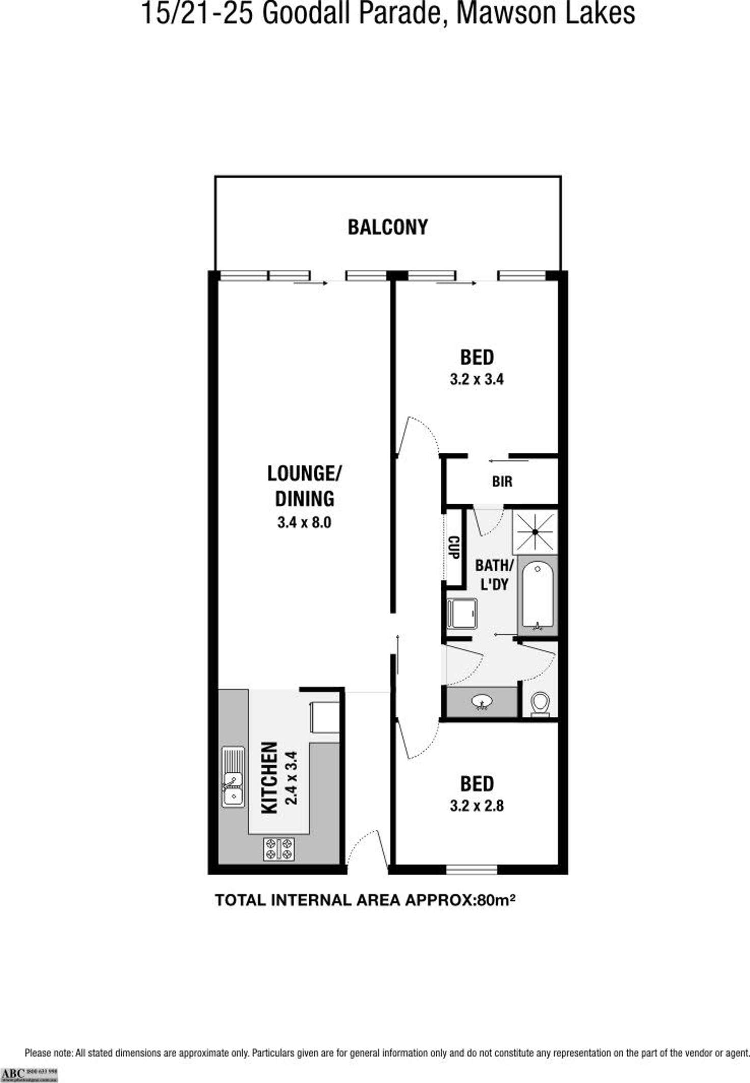 Floorplan of Homely apartment listing, 15/21-25 Goodall Parade, Mawson Lakes SA 5095