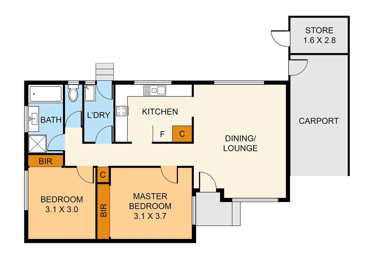 Floorplan of Homely unit listing, 3/12 Zeising Court, Boronia VIC 3155