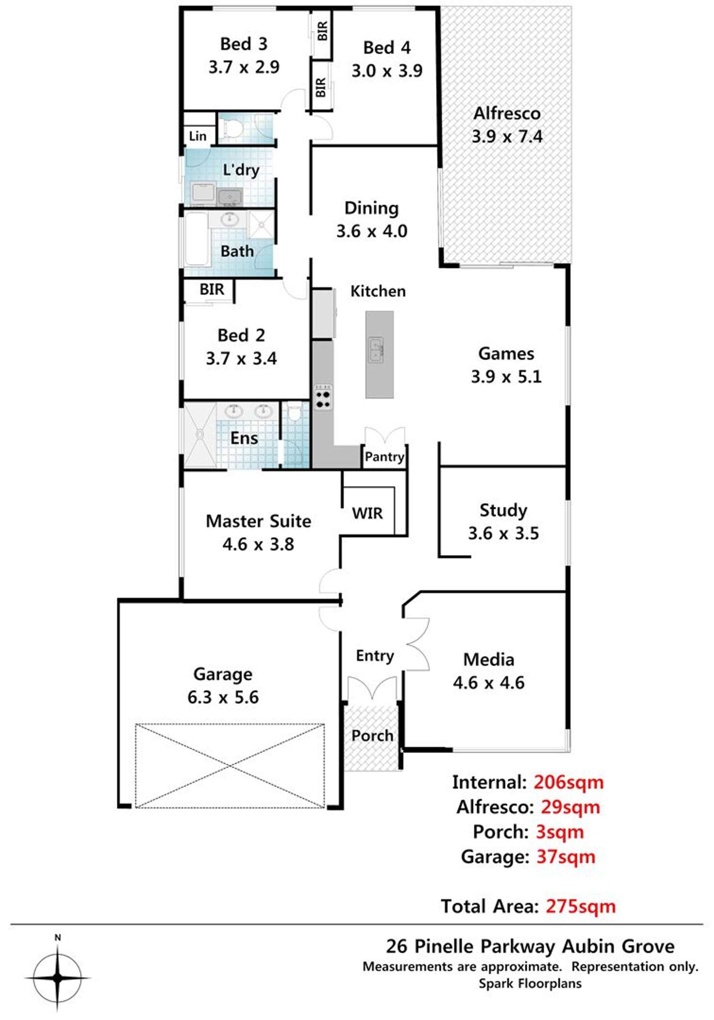 Floorplan of Homely house listing, 26 Pinelle Parkway, Aubin Grove WA 6164