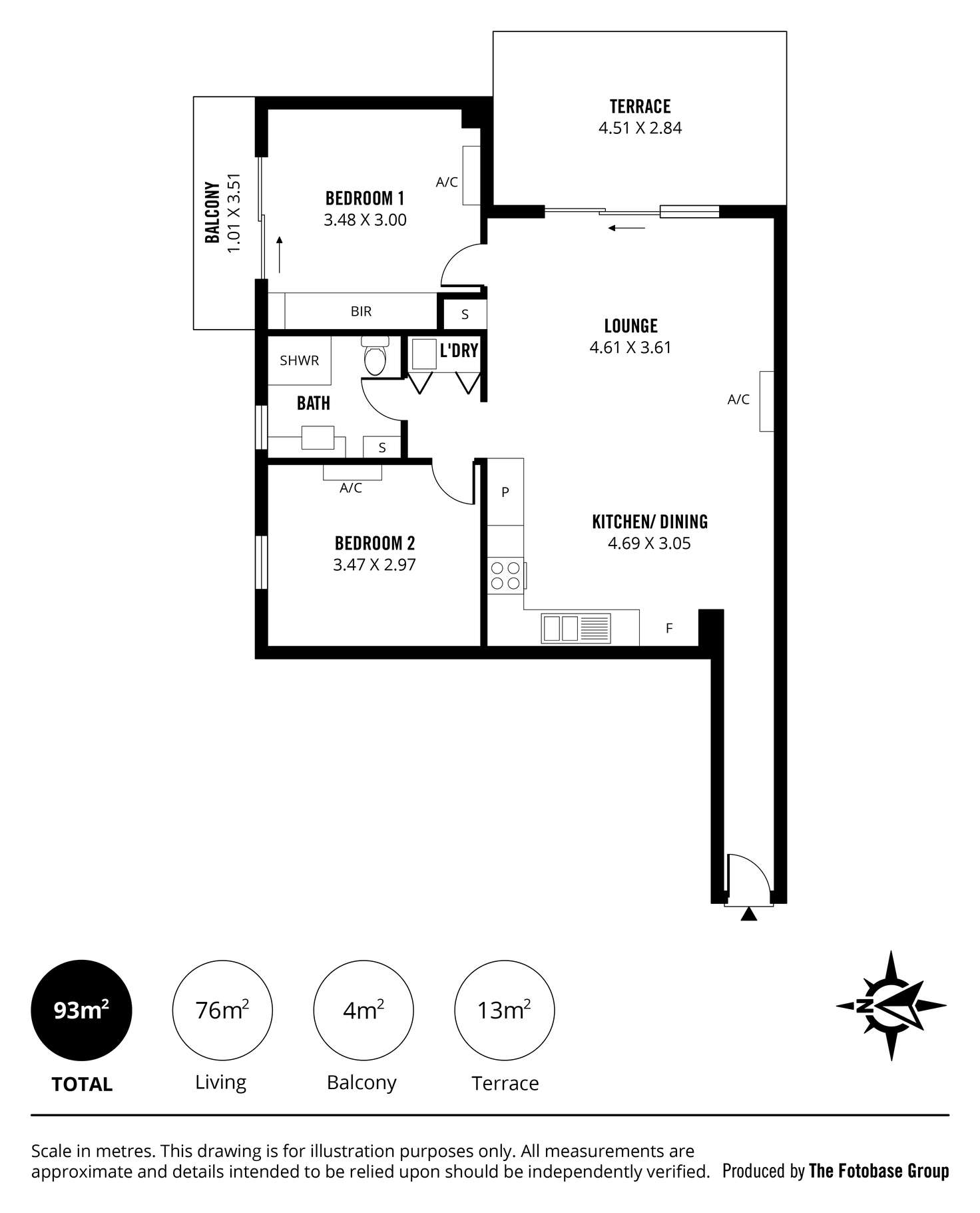 Floorplan of Homely apartment listing, 1/51 Victoria Parade, Mawson Lakes SA 5095