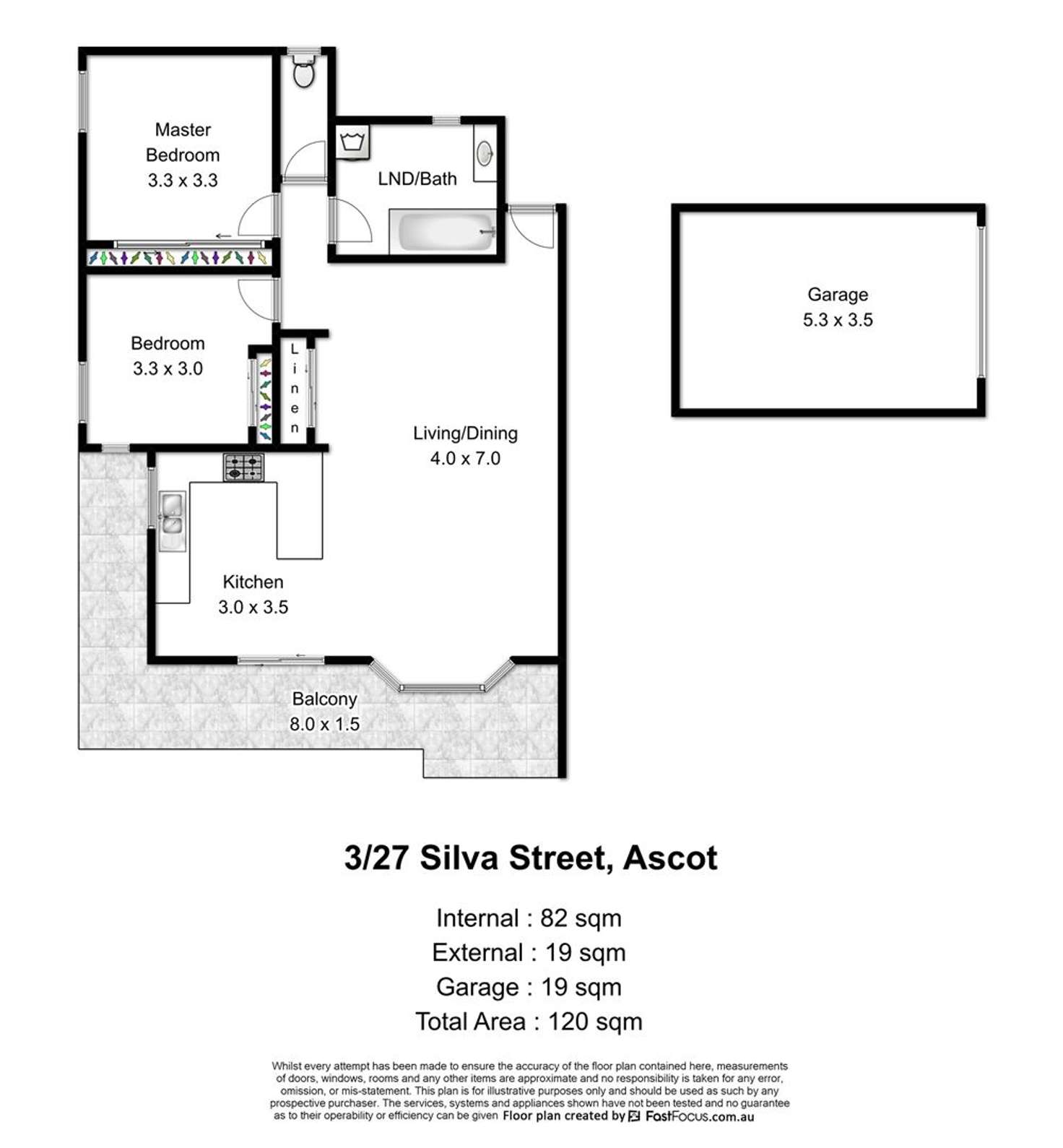 Floorplan of Homely unit listing, 3/27 Silva Street, Ascot QLD 4007