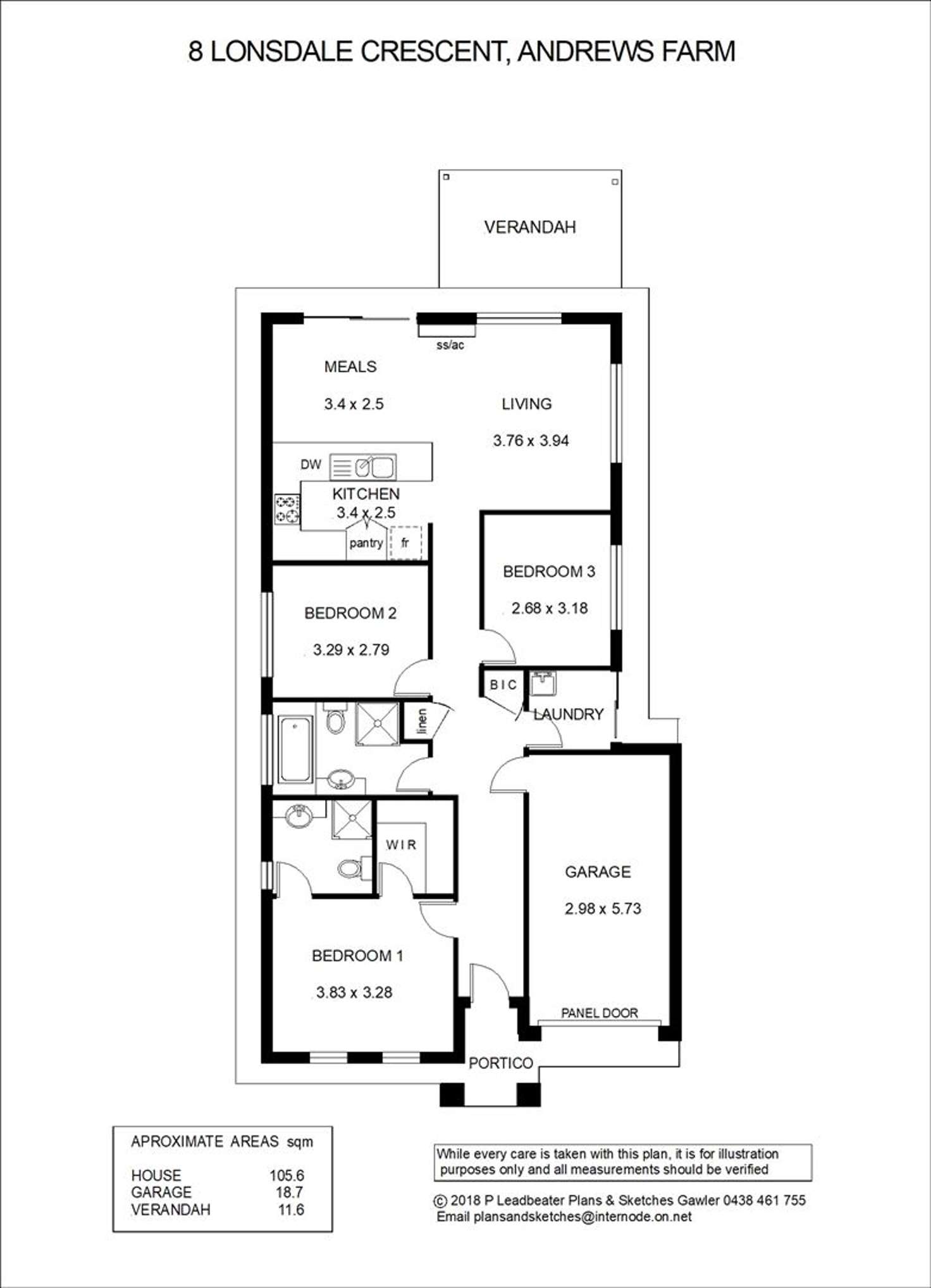 Floorplan of Homely house listing, 8 Lonsdale Crescent, Andrews Farm SA 5114