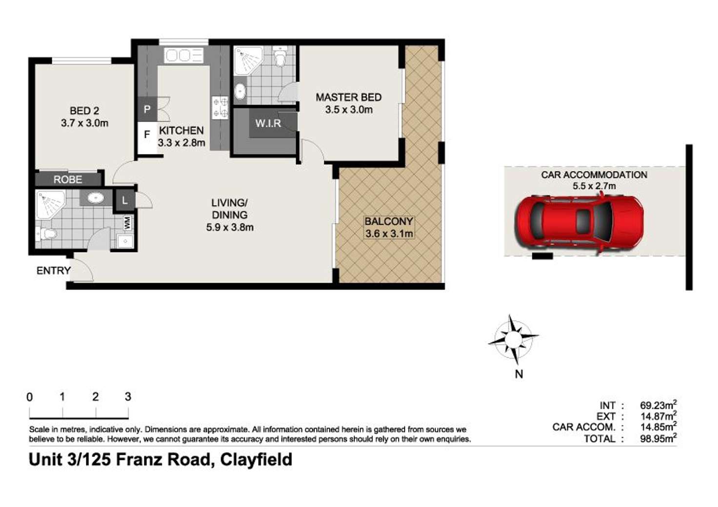 Floorplan of Homely unit listing, 3/125 Franz Road, Clayfield QLD 4011