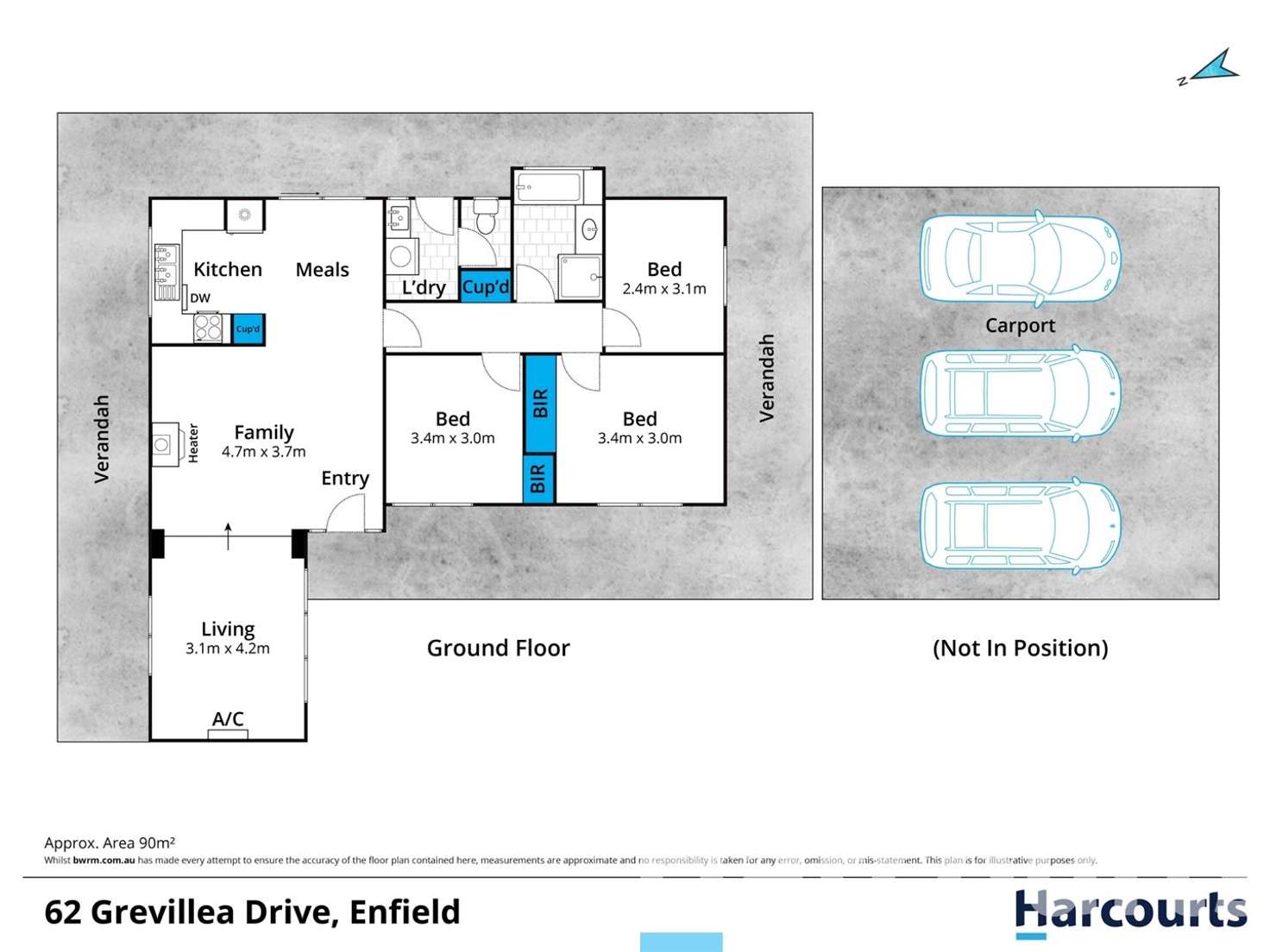 Floorplan of Homely house listing, 62 Grevillea Drive, Enfield VIC 3352