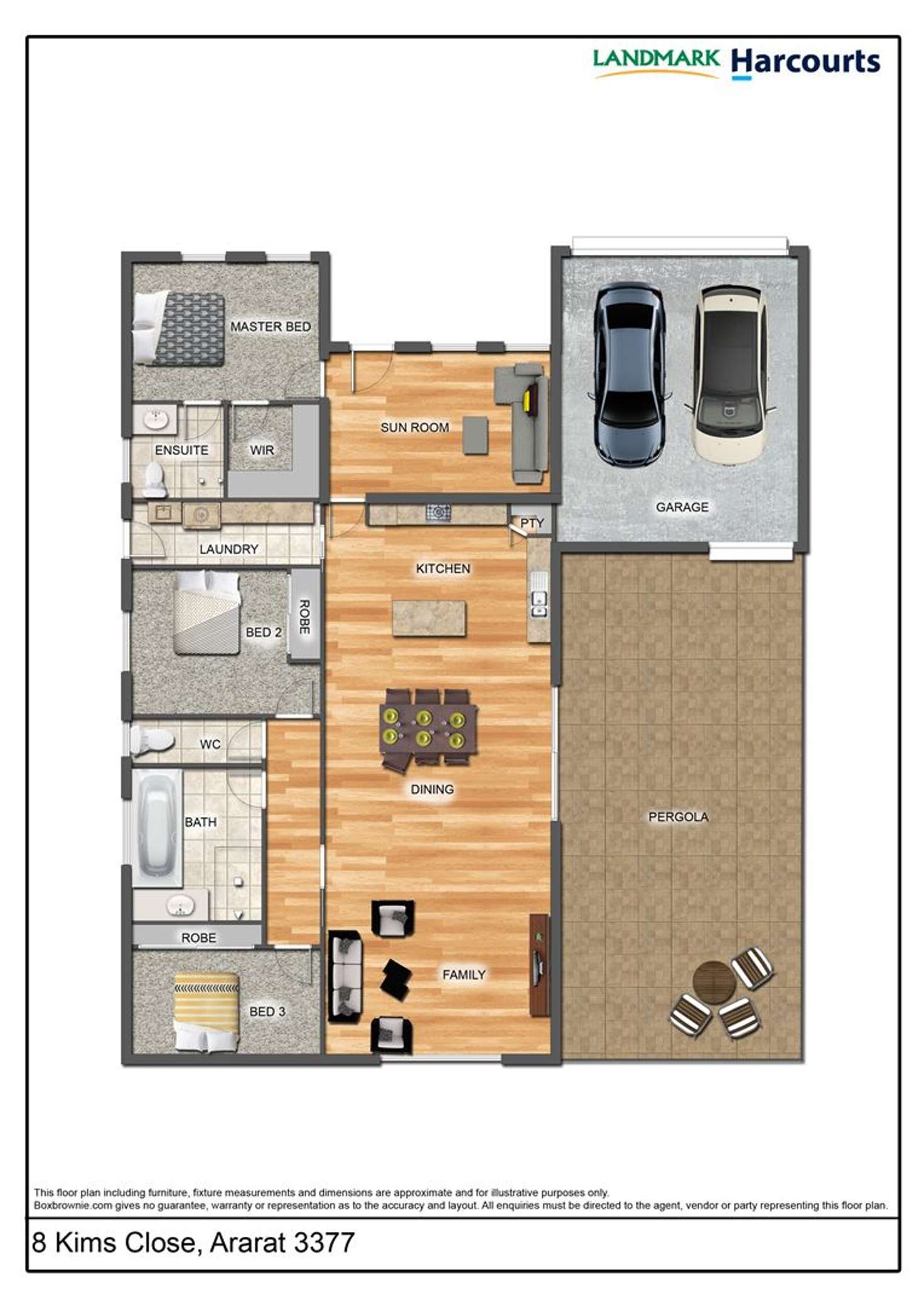 Floorplan of Homely house listing, 8 Kims Close, Ararat VIC 3377