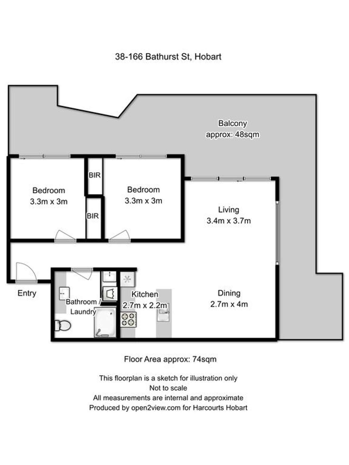 Floorplan of Homely flat listing, 38/166 Bathurst Street, Hobart TAS 7000