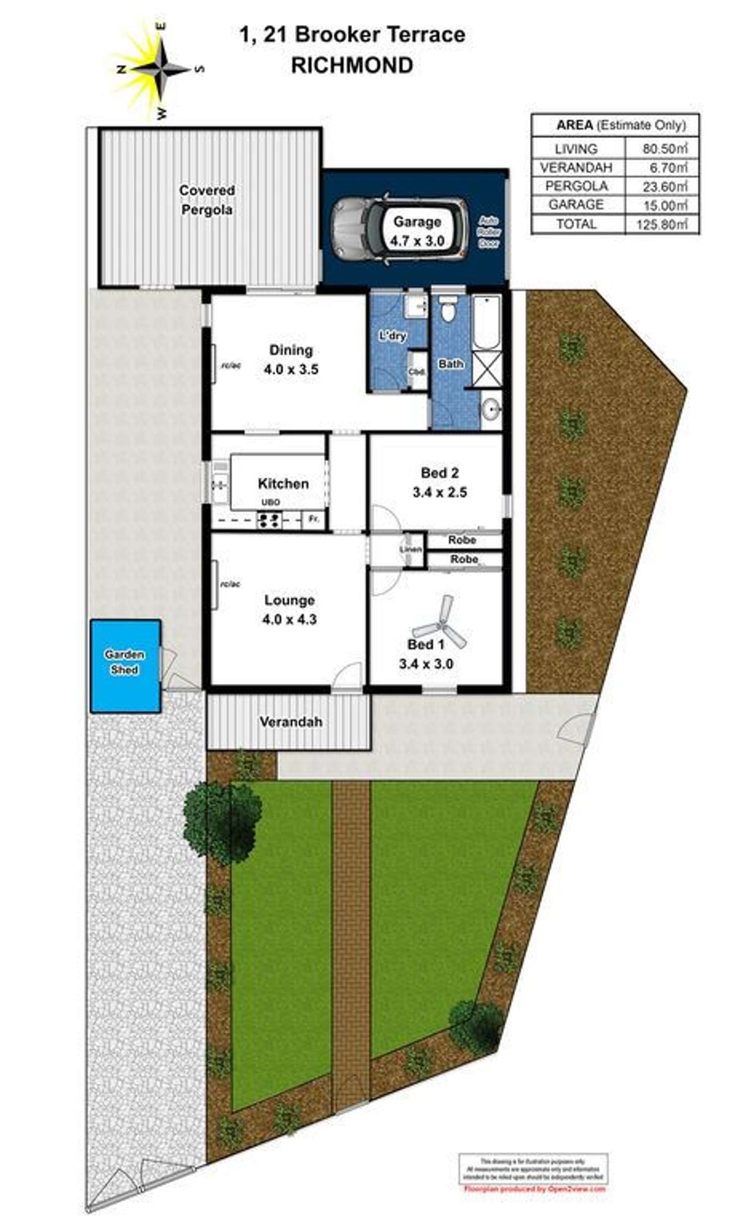Floorplan of Homely unit listing, 1/21 Brooker Terrace, Richmond SA 5033