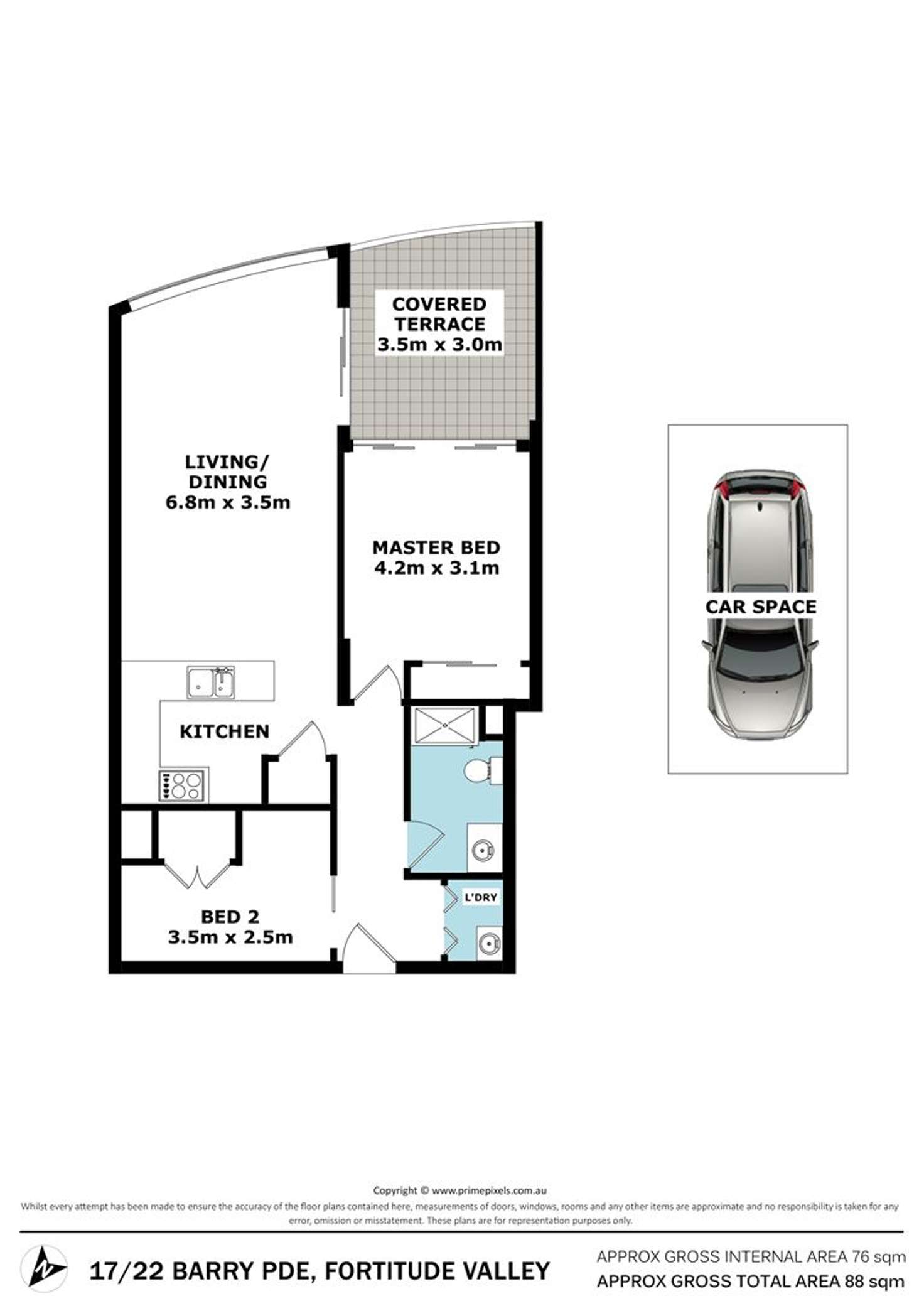 Floorplan of Homely apartment listing, 17/22 Barry Parade, Fortitude Valley QLD 4006