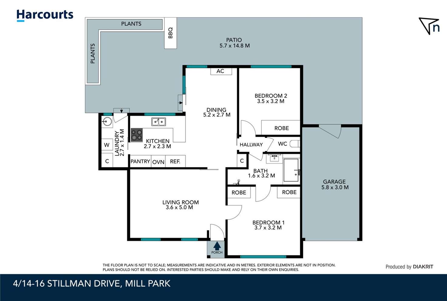 Floorplan of Homely unit listing, 4/14-16 Stillman Drive, Mill Park VIC 3082