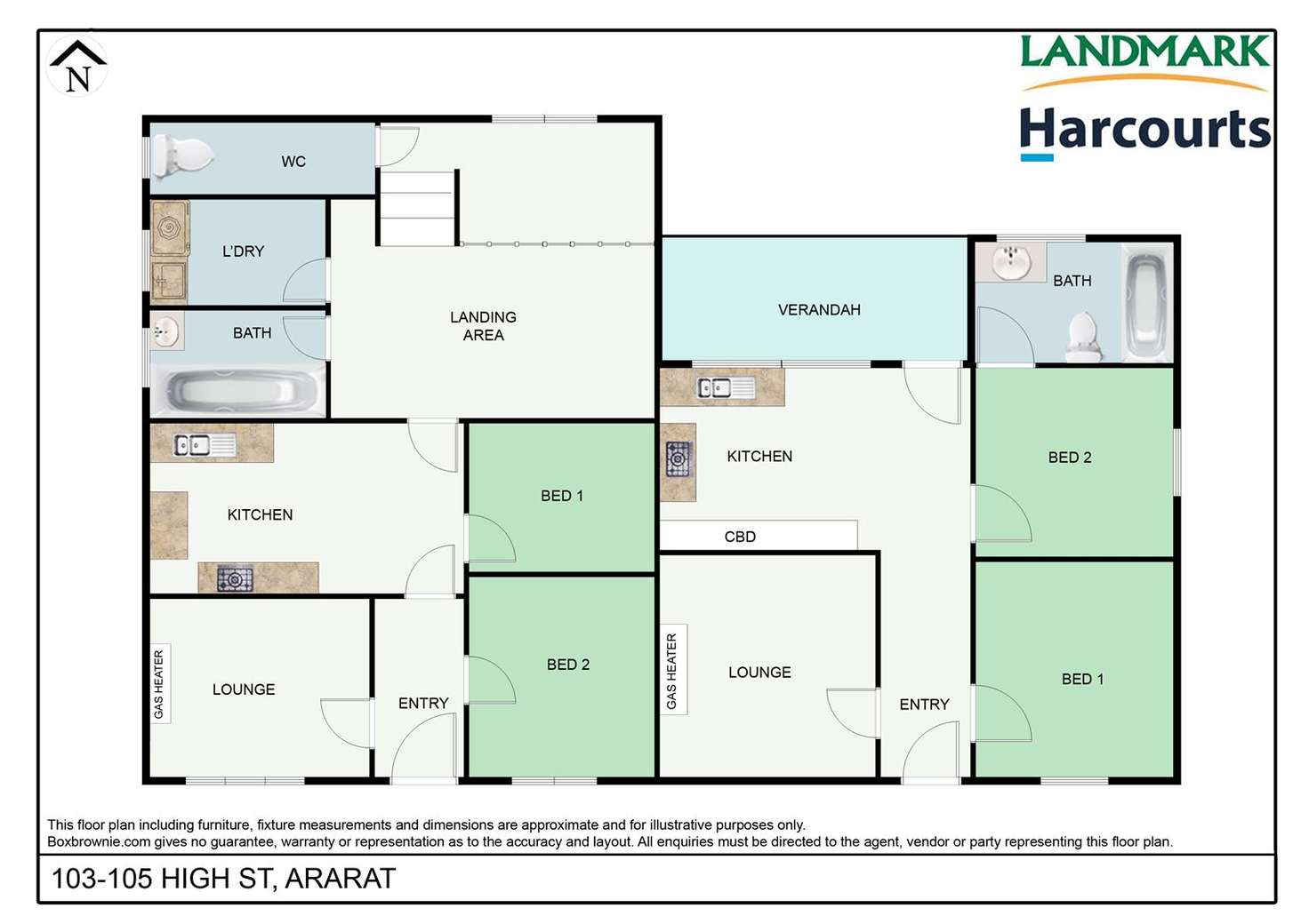 Floorplan of Homely semiDetached listing, 103-105 High Street, Ararat VIC 3377