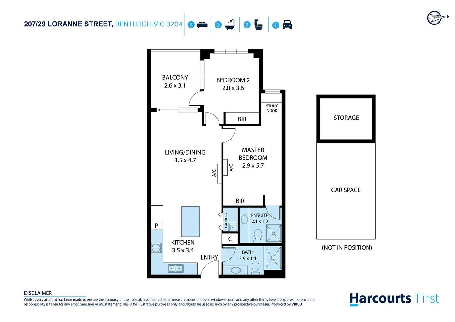 Floorplan of Homely apartment listing, 207/29 Loranne Street, Bentleigh VIC 3204