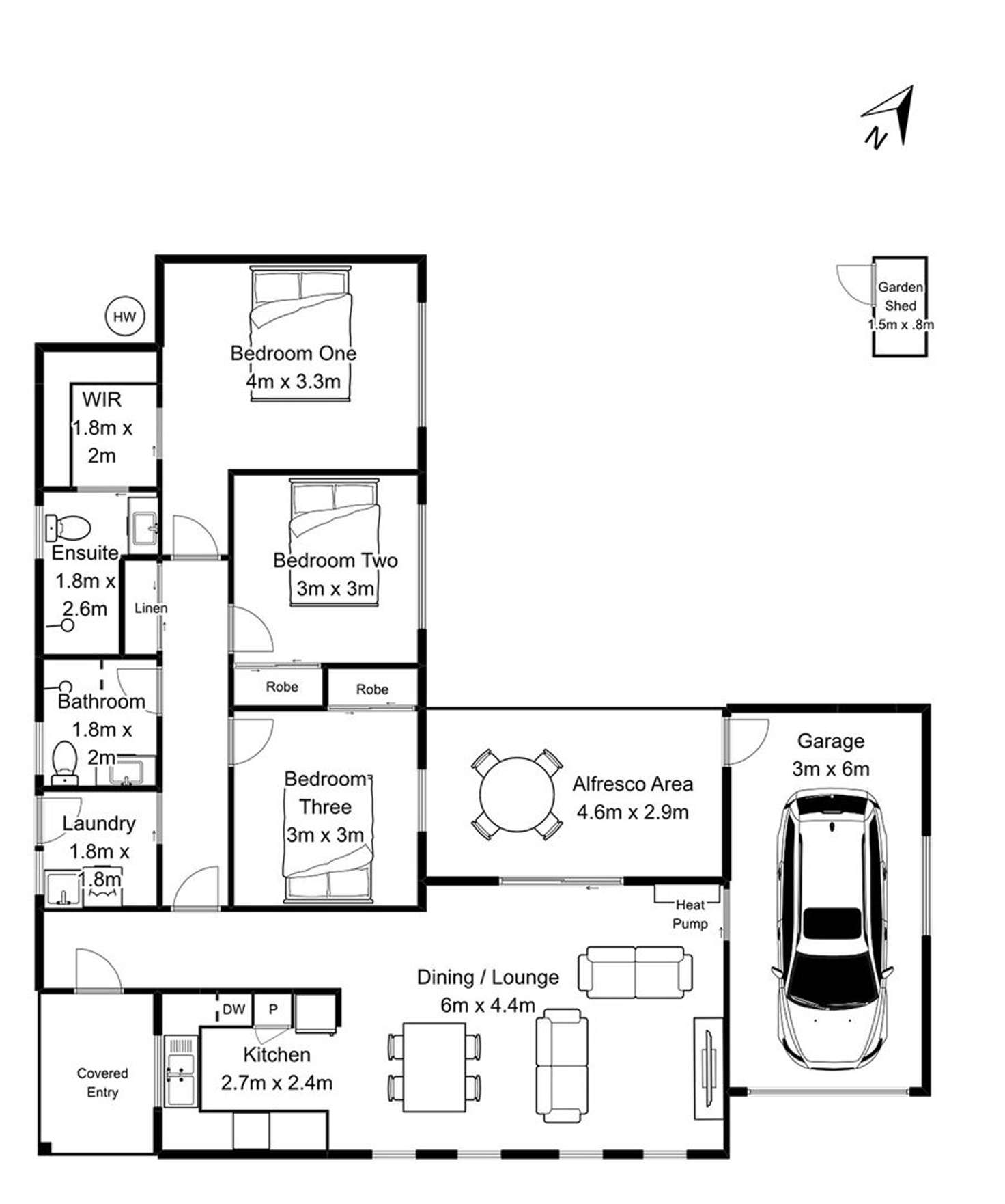 Floorplan of Homely unit listing, 1/16 Barton Street, Mowbray TAS 7248