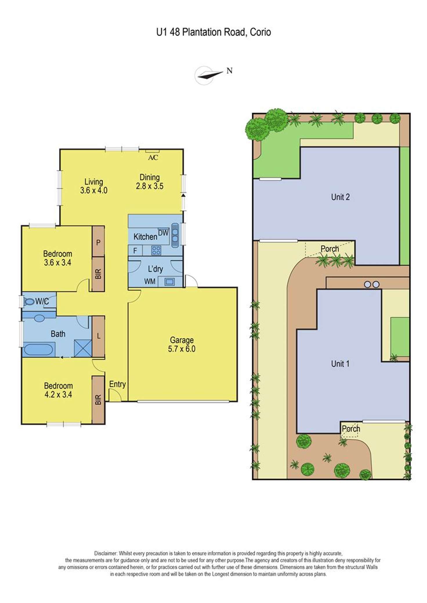 Floorplan of Homely unit listing, 1/48 Plantation Road, Corio VIC 3214