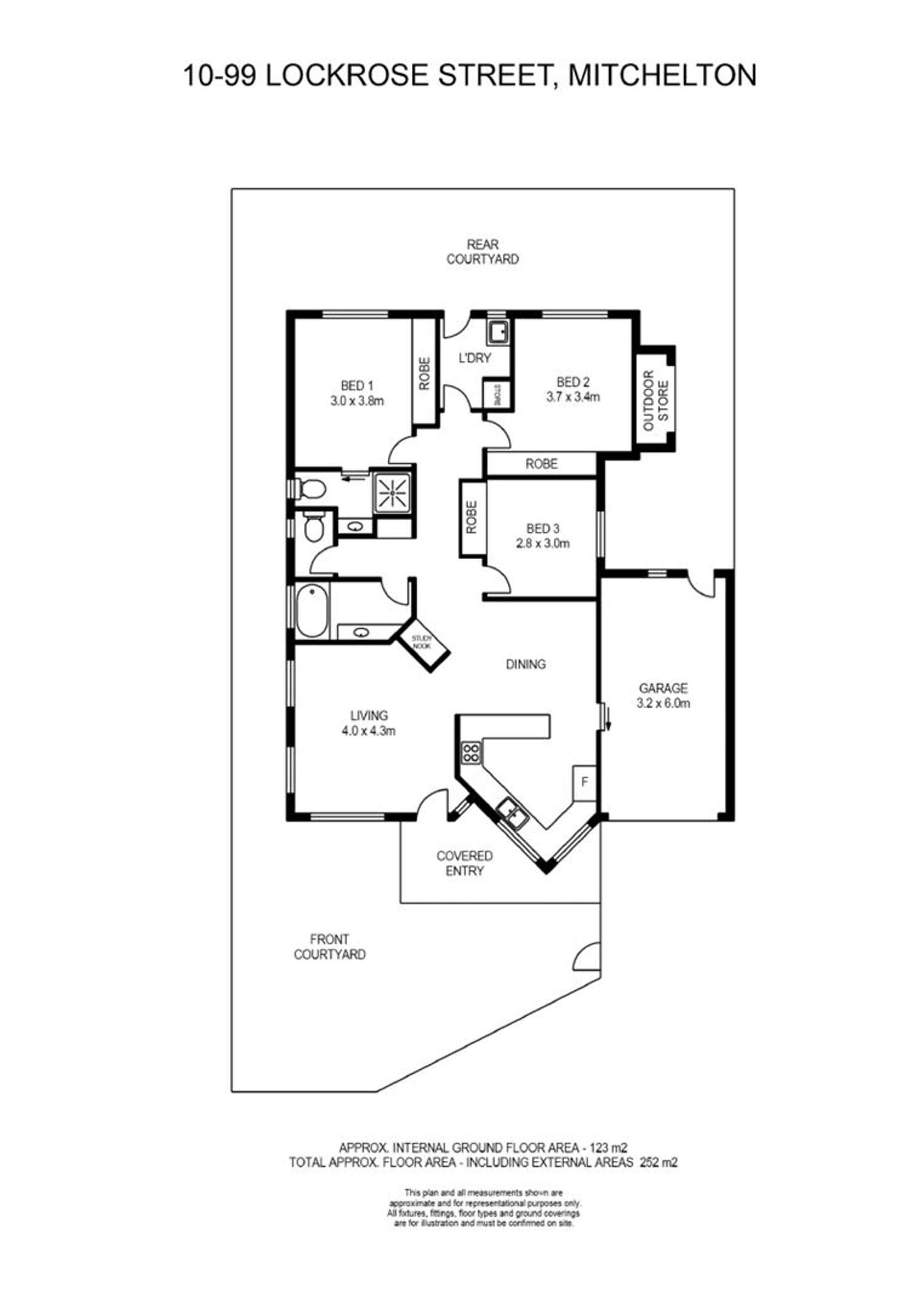 Floorplan of Homely villa listing, 10/99 Lockrose Street, Mitchelton QLD 4053