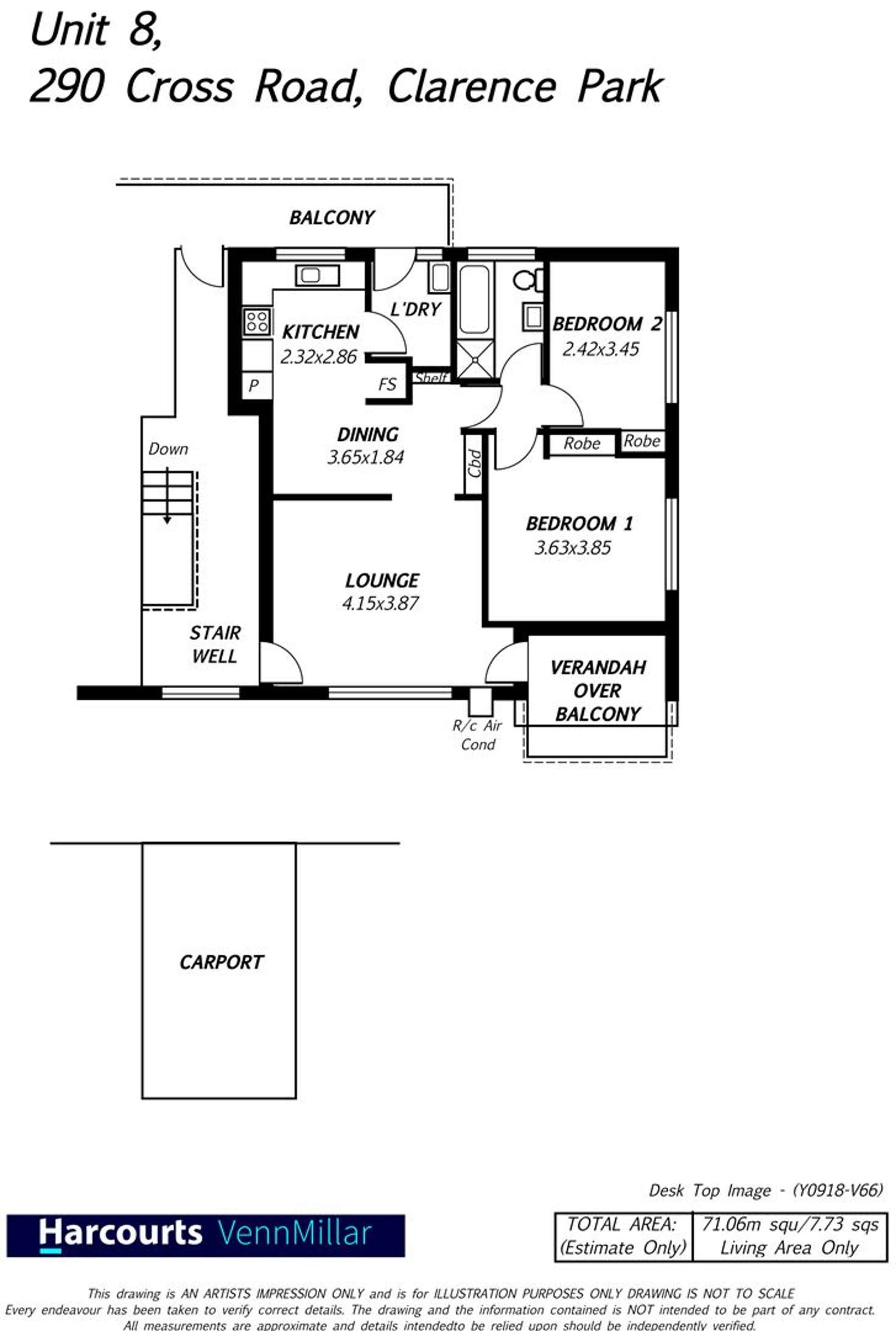 Floorplan of Homely unit listing, 8/290 Cross Road, Clarence Park SA 5034