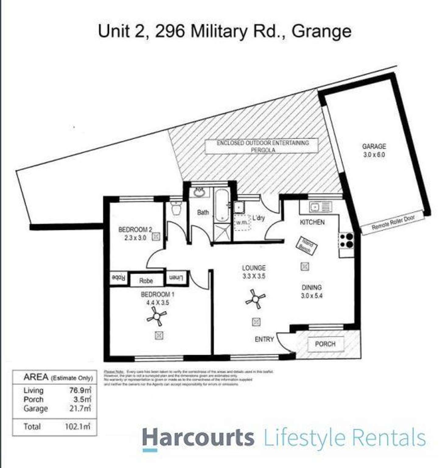 Floorplan of Homely unit listing, 2/296 Military Road, Grange SA 5022