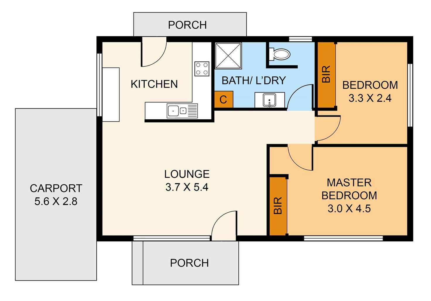 Floorplan of Homely unit listing, 1/39 Pine Crescent, Boronia VIC 3155
