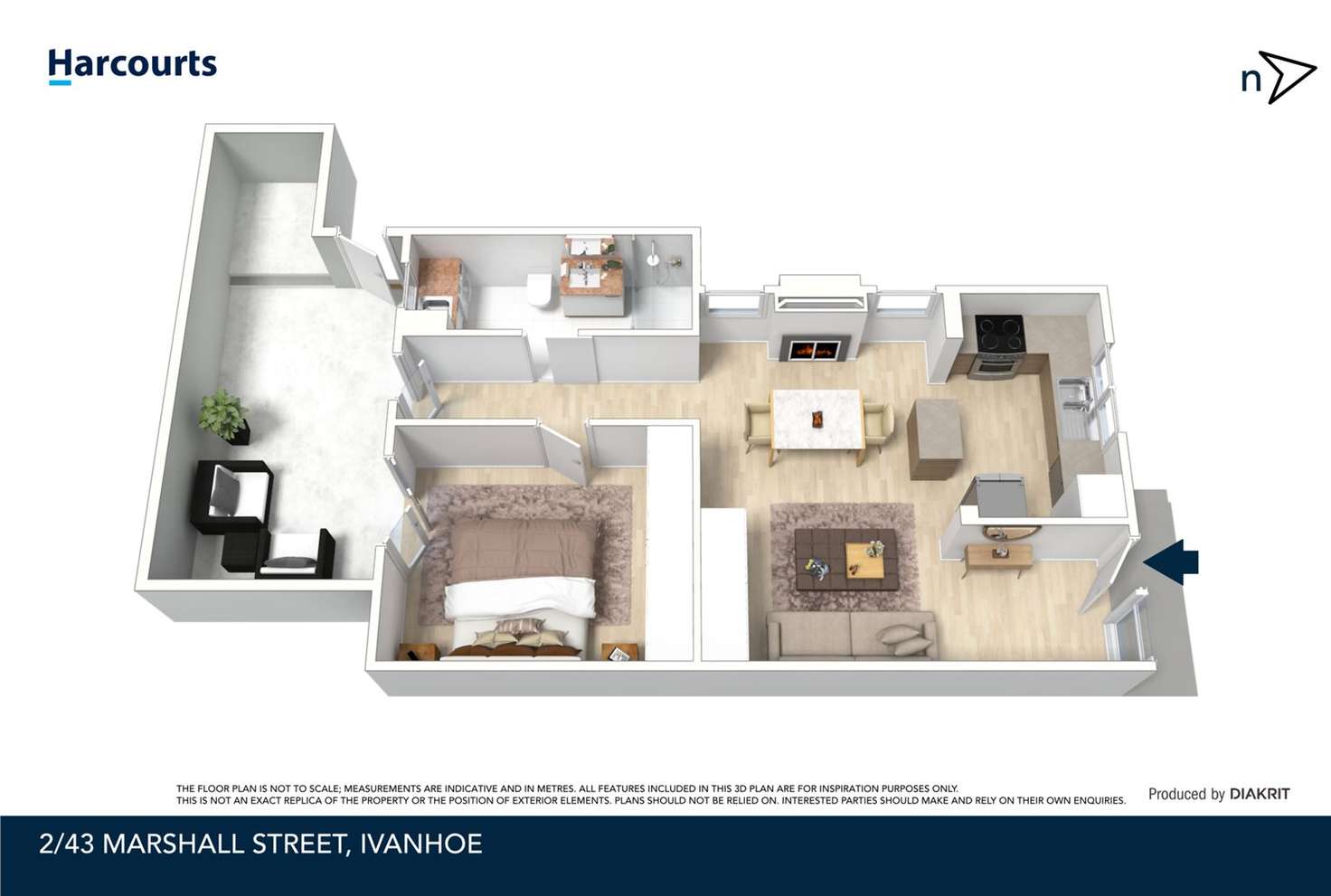 Floorplan of Homely unit listing, 2/43 Marshall Street, Ivanhoe VIC 3079
