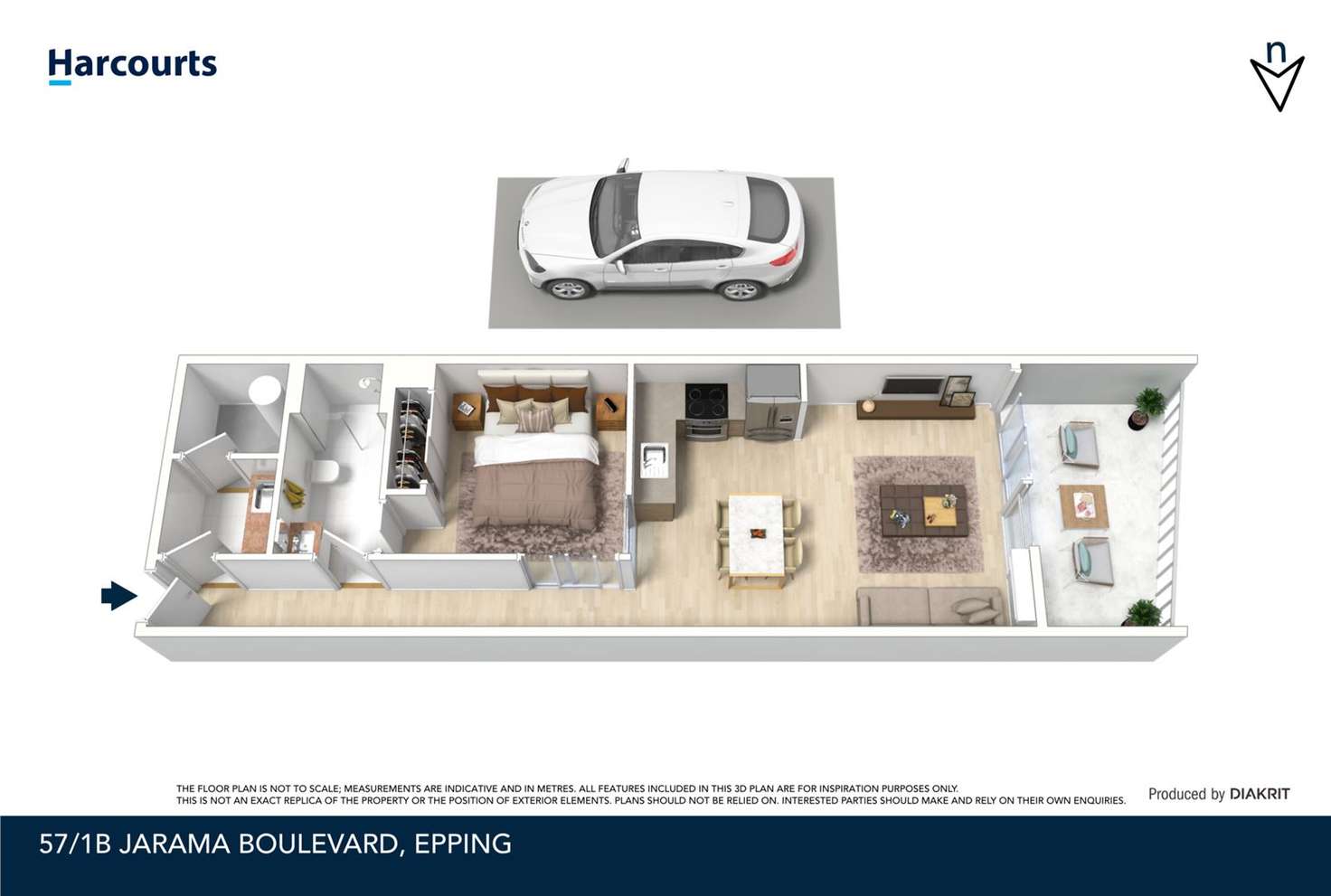 Floorplan of Homely unit listing, 57/1B Jarama Boulevard, Epping VIC 3076