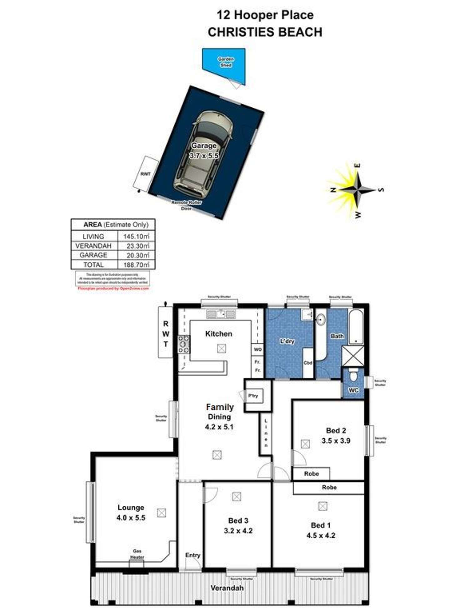 Floorplan of Homely house listing, 12 Hooper Place, Christies Beach SA 5165