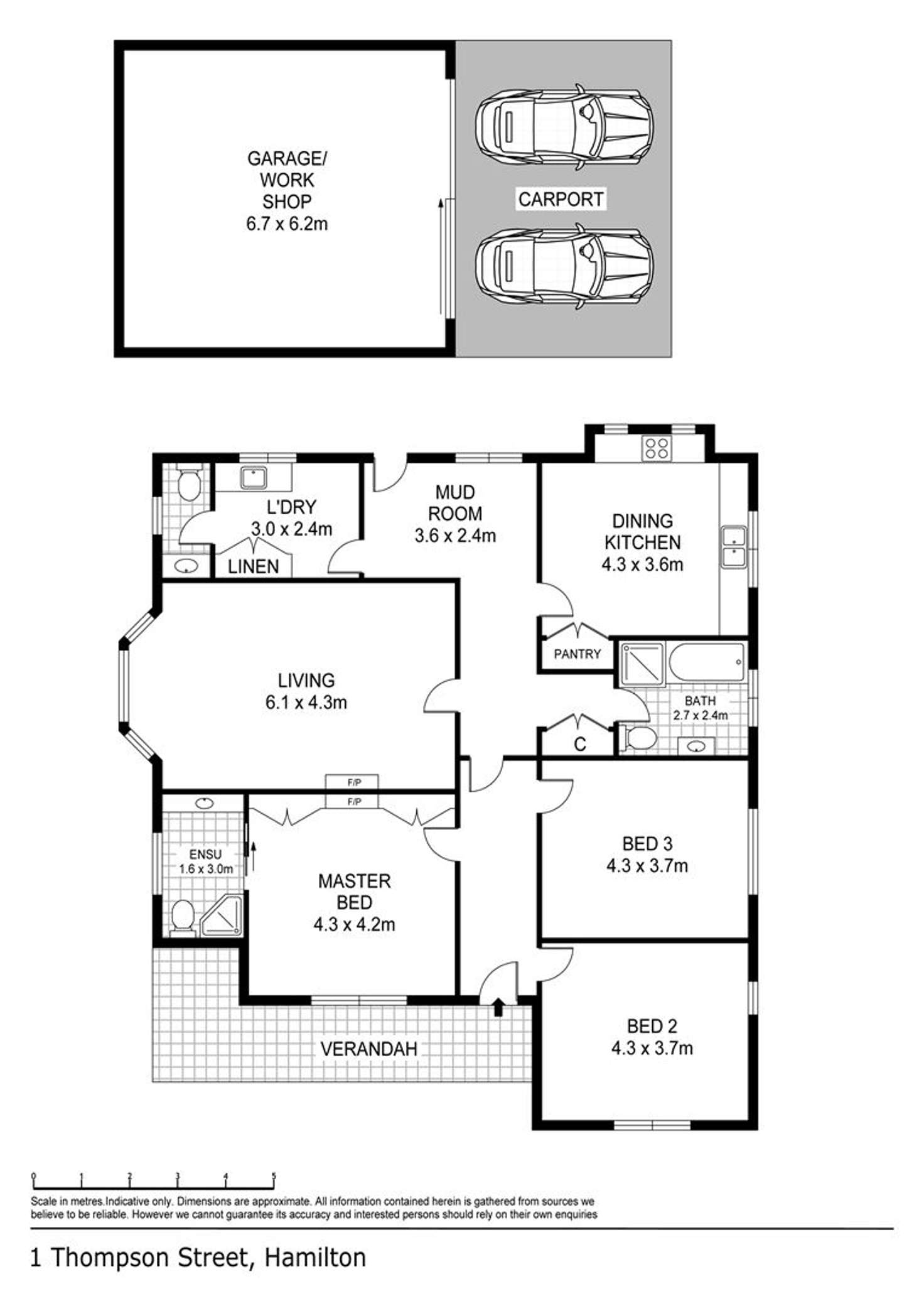 Floorplan of Homely house listing, 1 Thompson Street, Hamilton VIC 3300